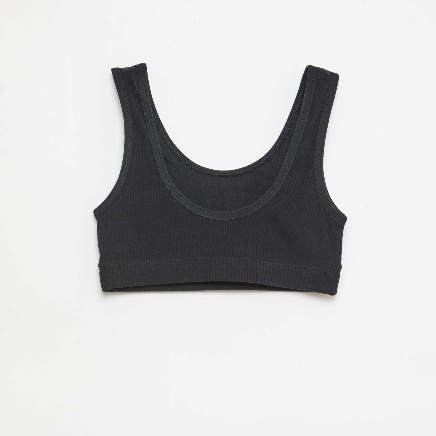 Ribbed Knit Bralette Set BLACK