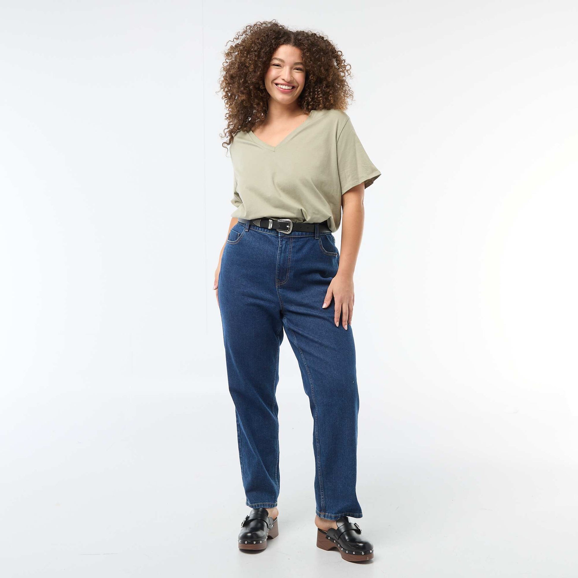 Basic V-Neck Short-Sleeve T-Shirt GREEN