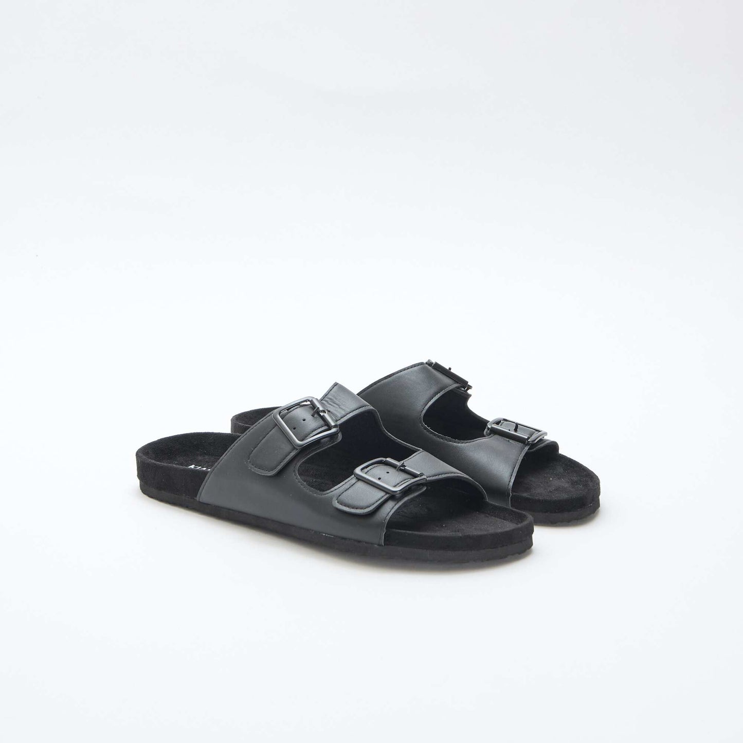 Double Strap Mules BLACK