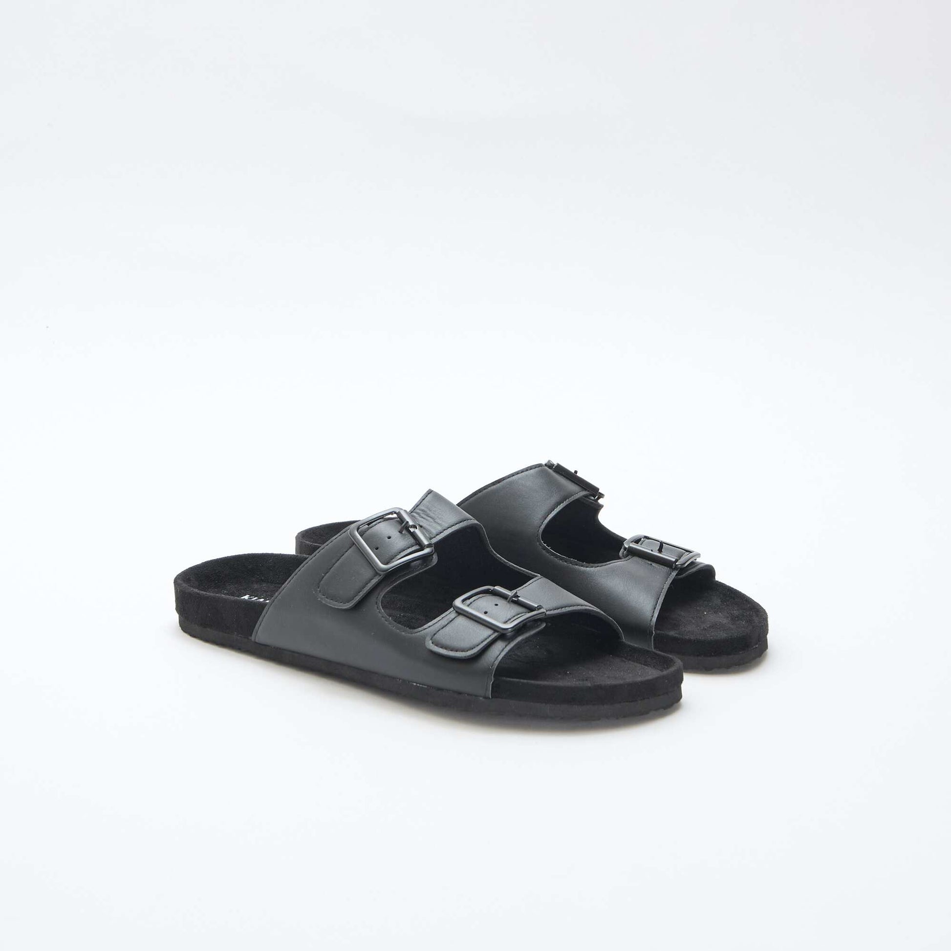 Double Strap Mules BLACK
