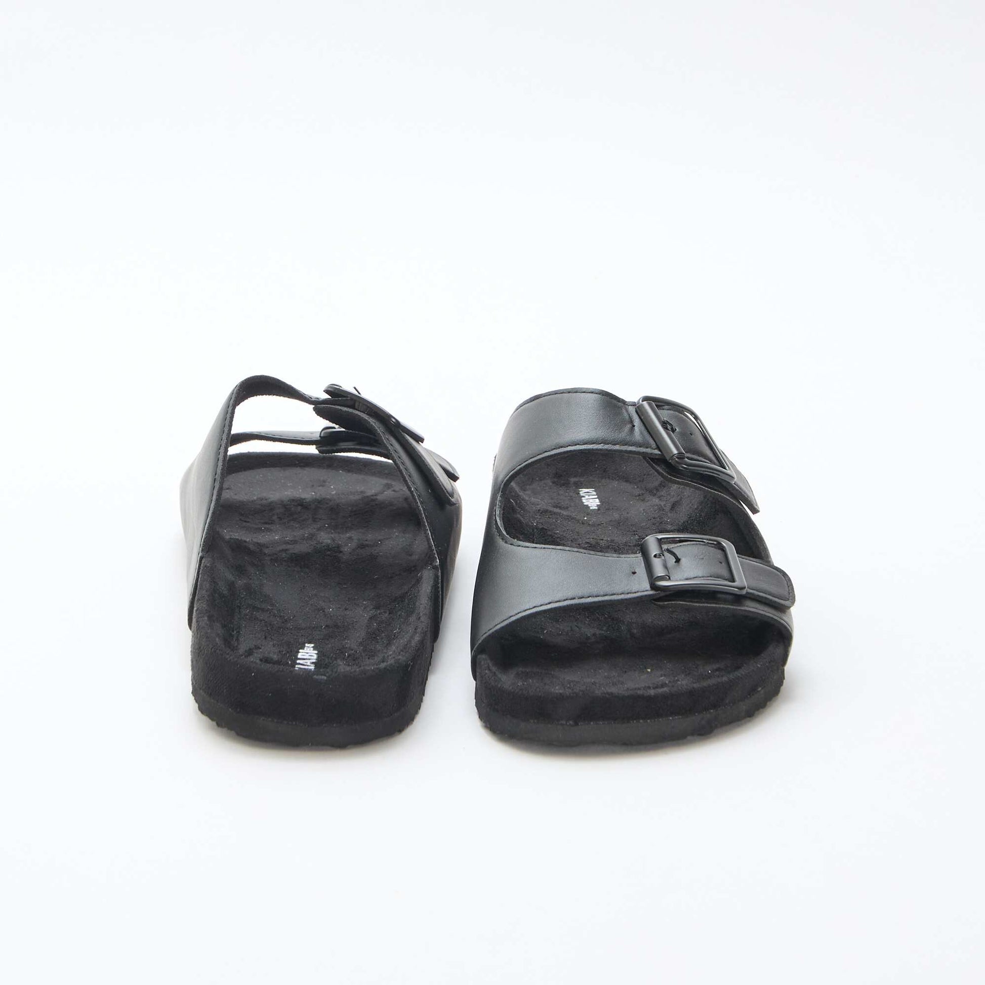 Double Strap Mules BLACK