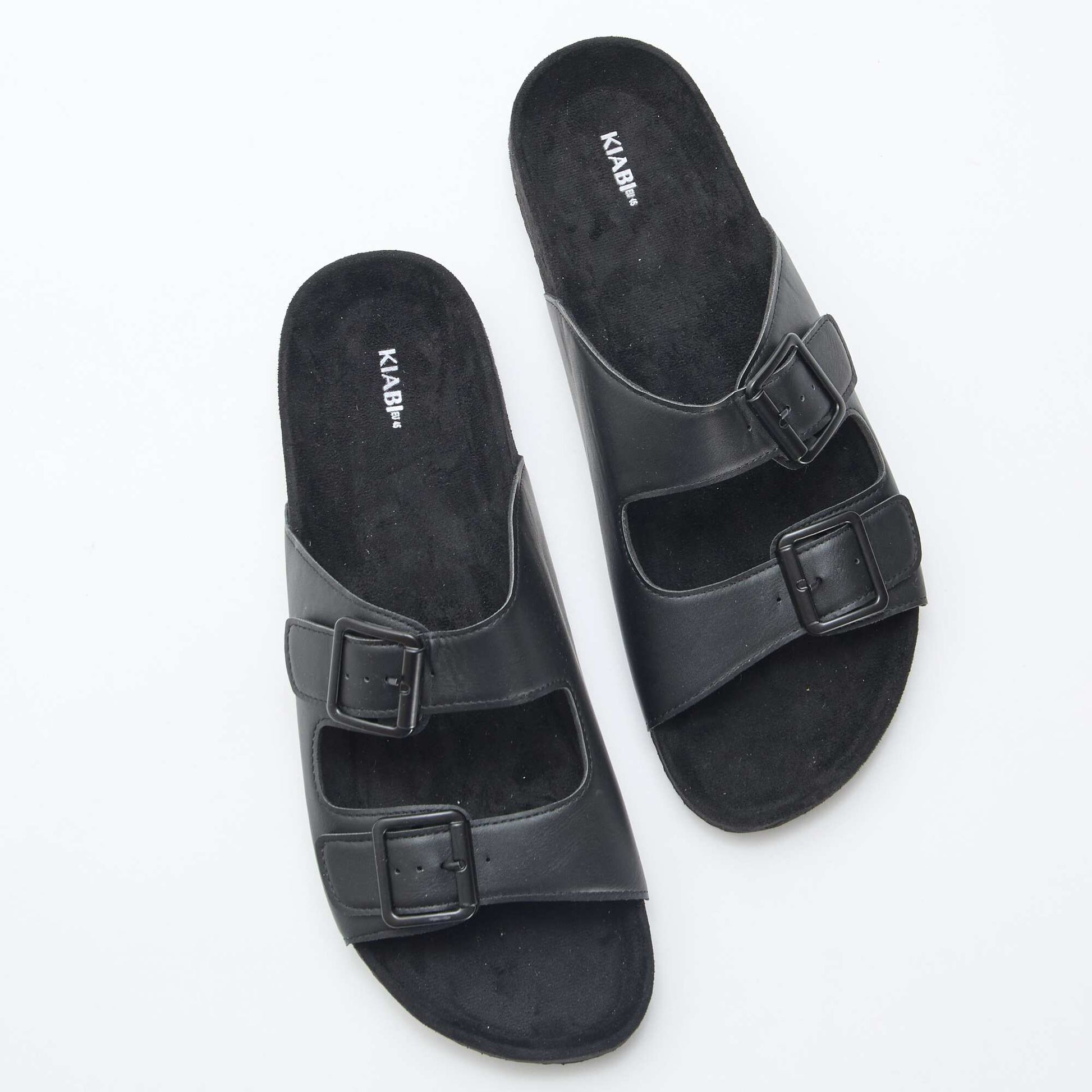 Double Strap Mules BLACK