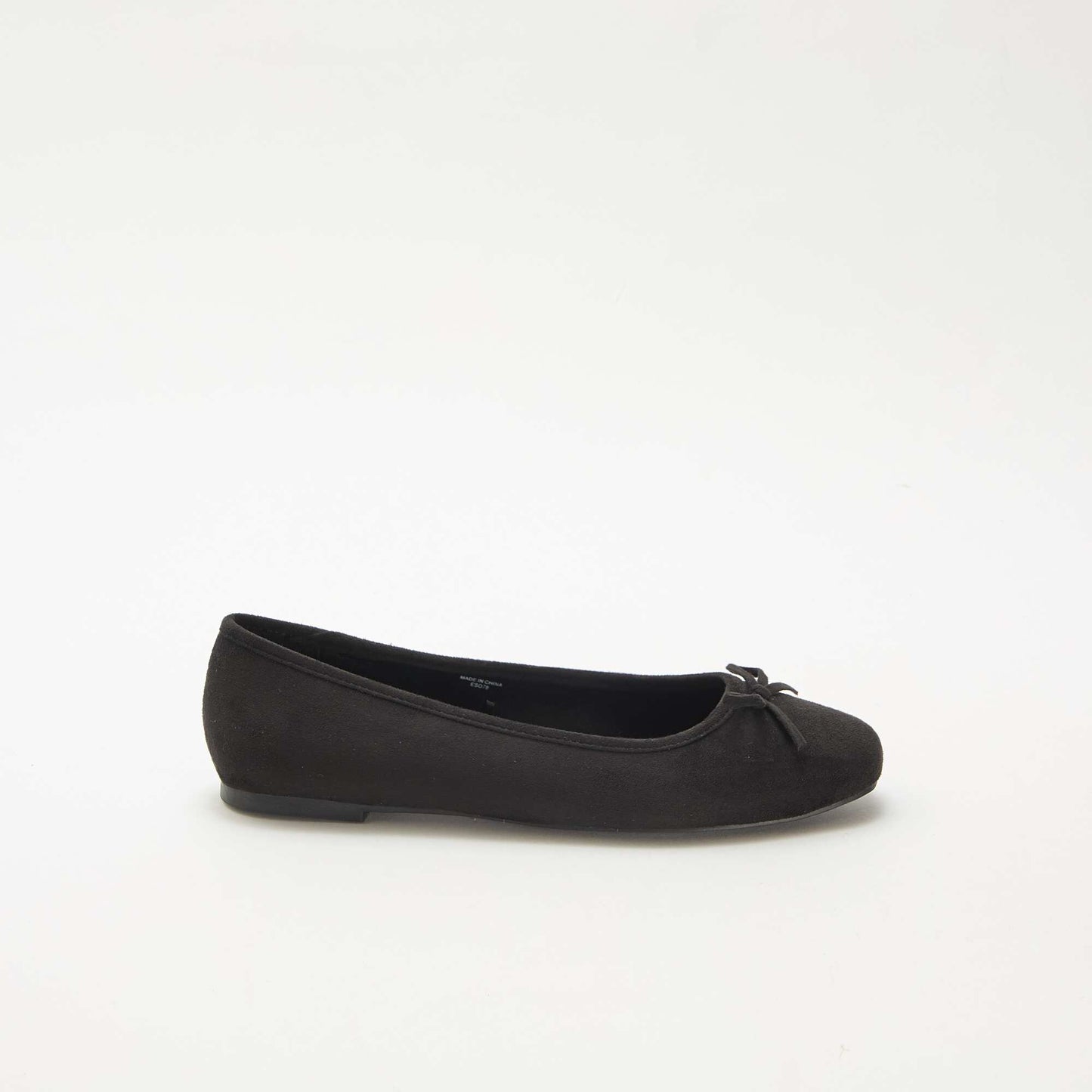 Faux Suede Ballet Flats BLACK