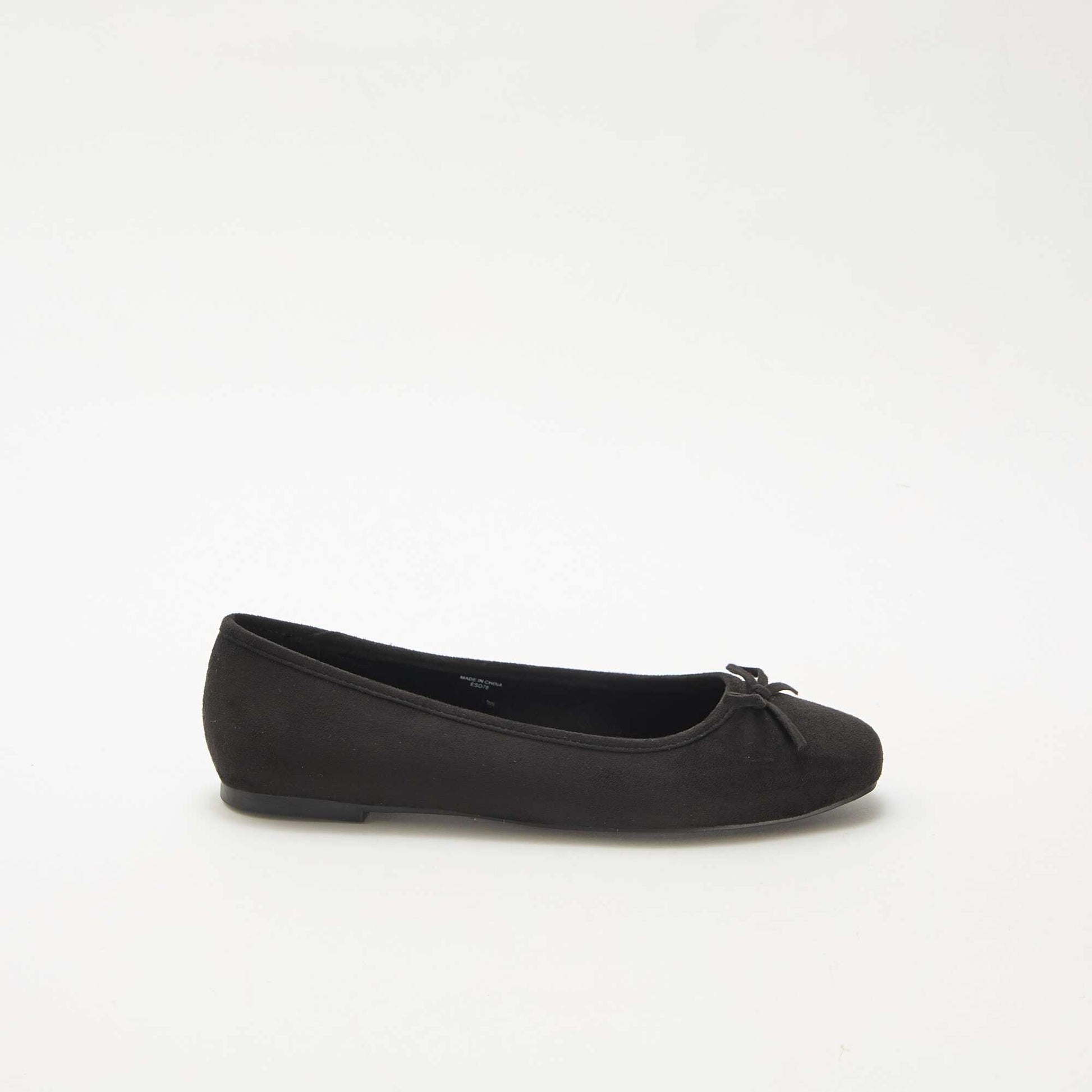 Faux Suede Ballet Flats BLACK