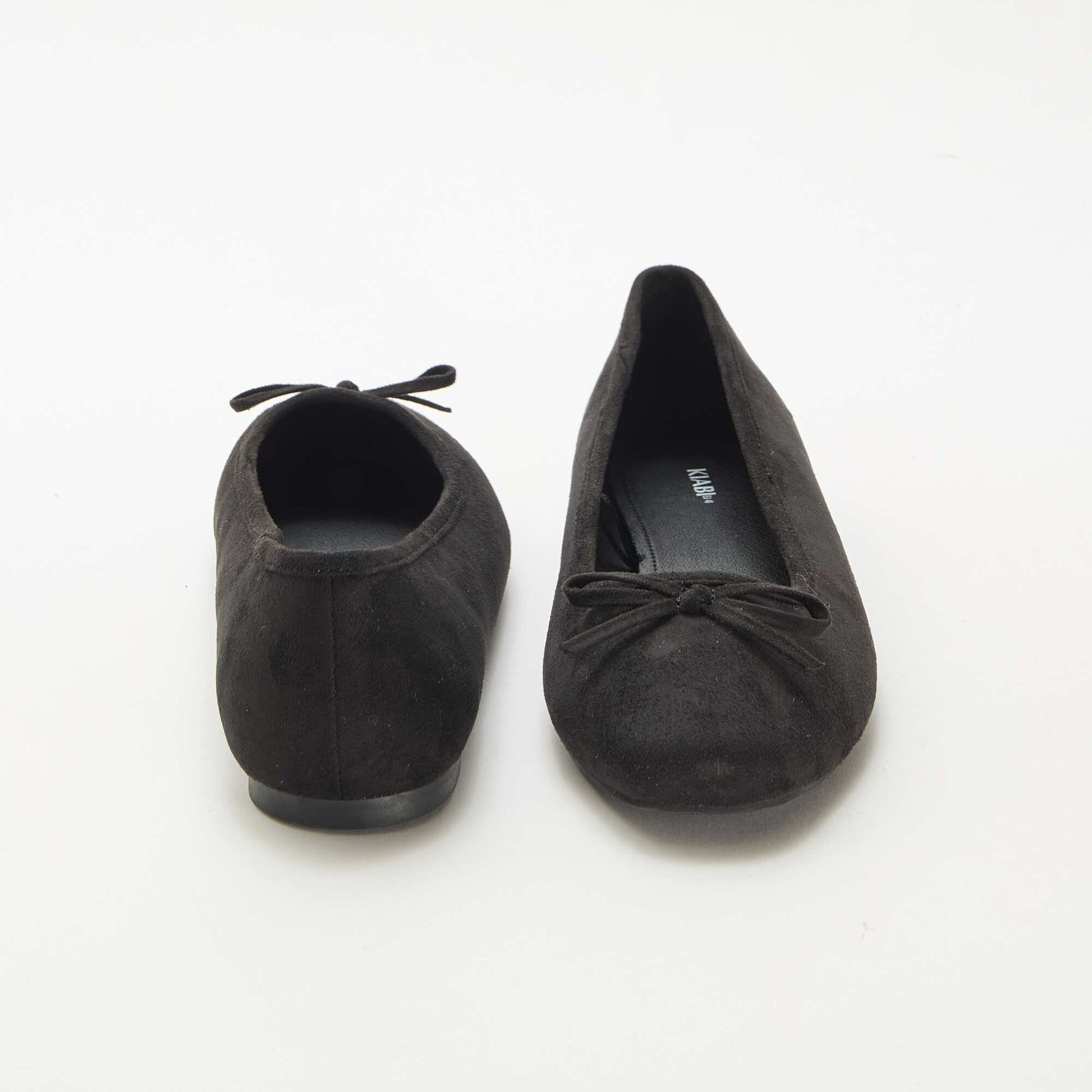 Faux Suede Ballet Flats BLACK
