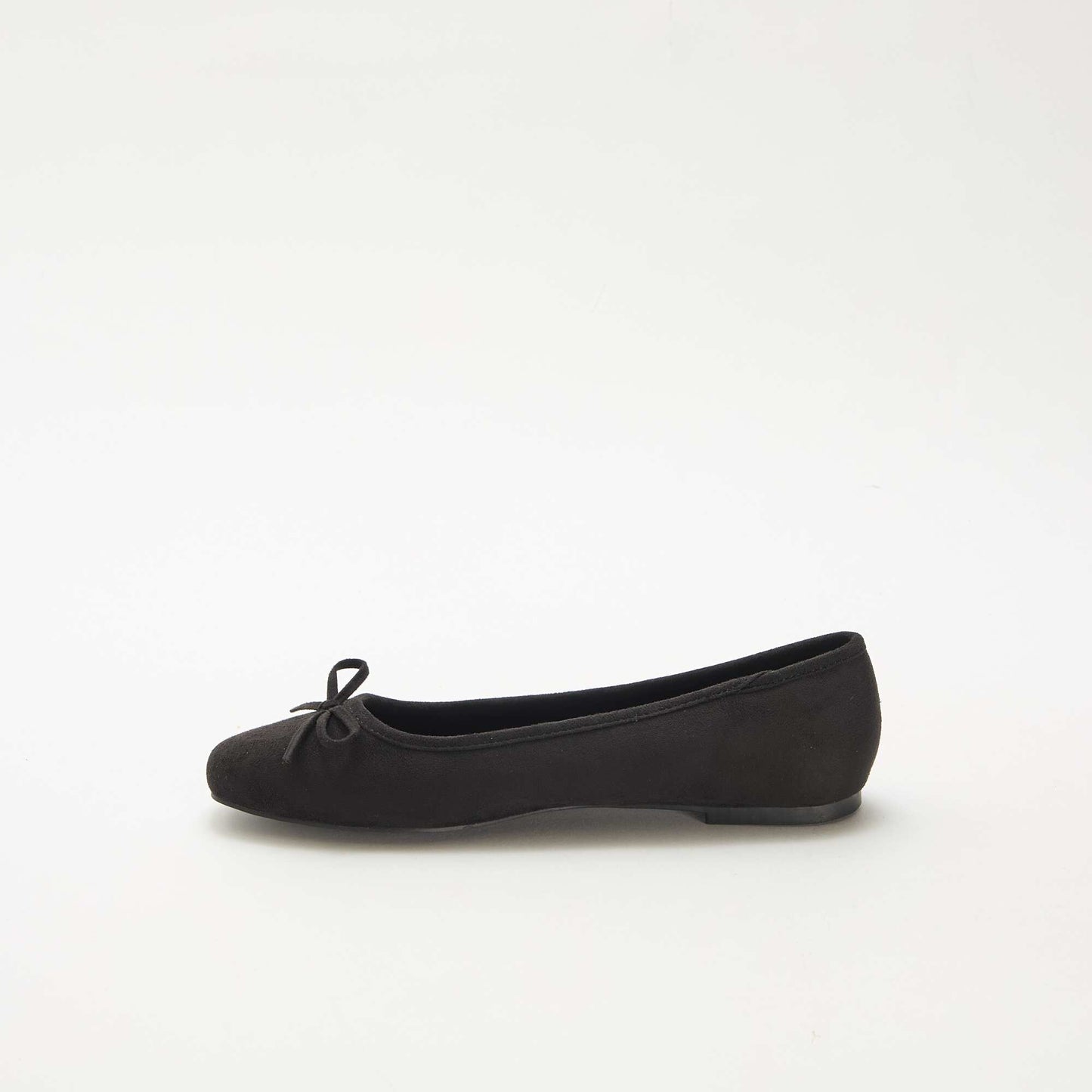 Faux Suede Ballet Flats BLACK