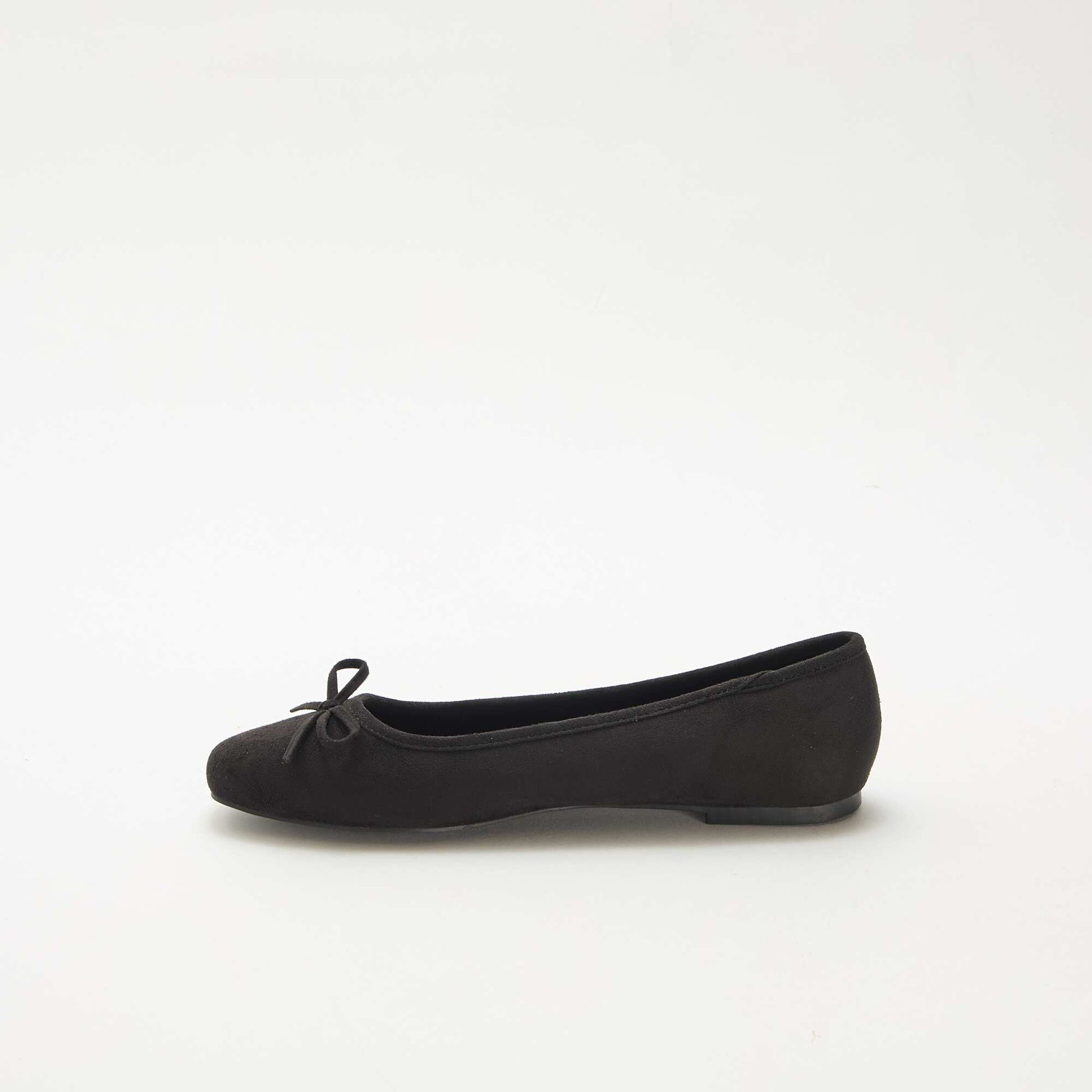 Faux Suede Ballet Flats BLACK