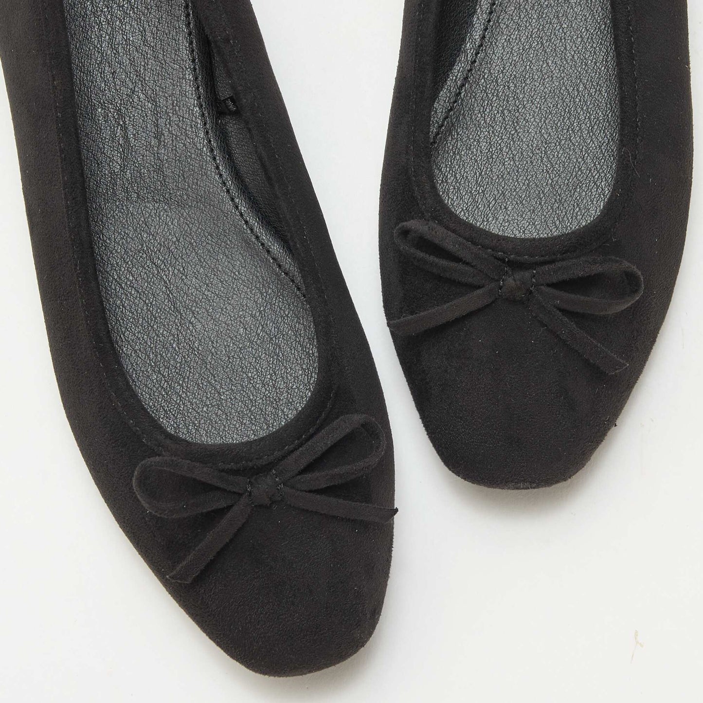 Faux Suede Ballet Flats BLACK