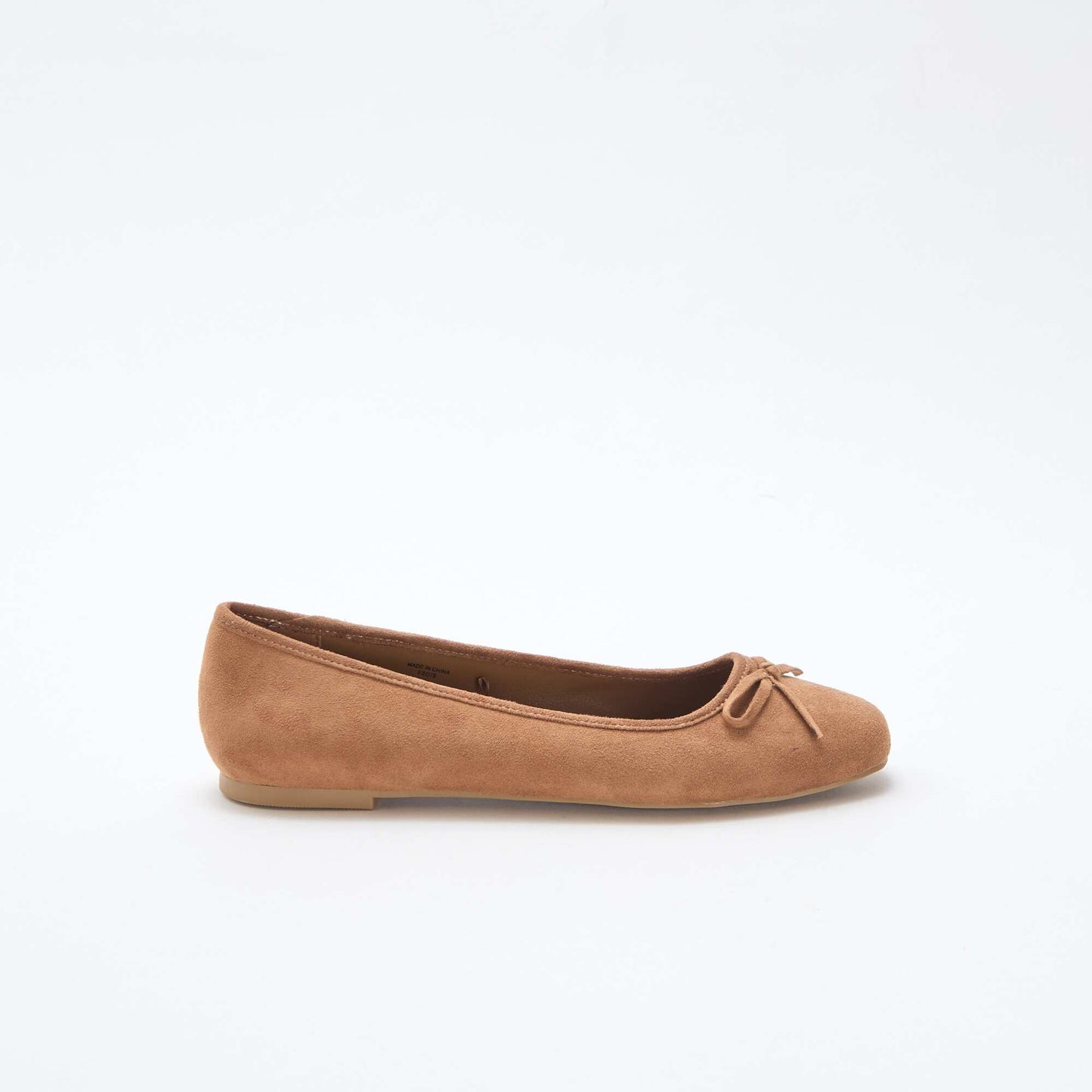 Solid Suedette Ballerina Flats BROWN