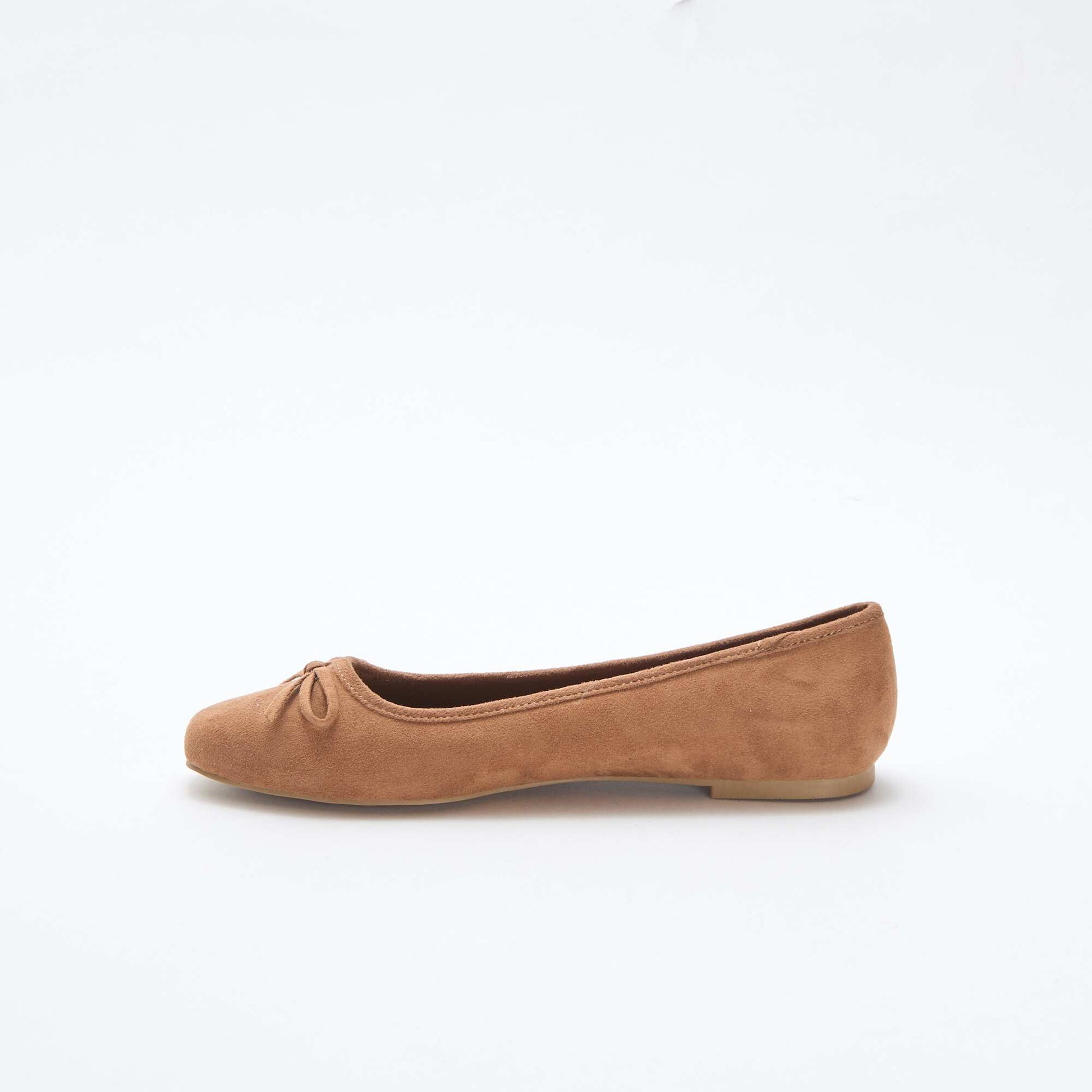 Solid Suedette Ballerina Flats BROWN