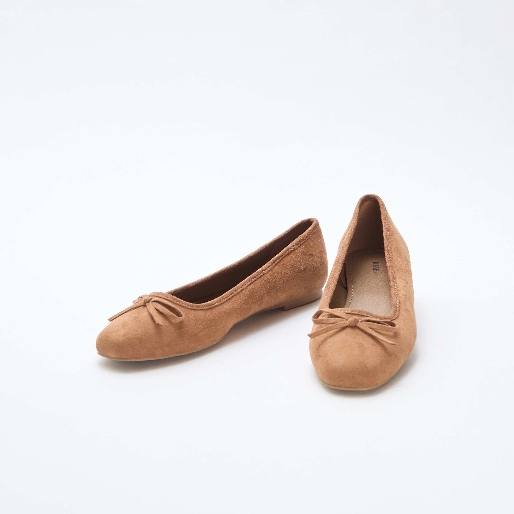 Solid Suedette Ballerina Flats BROWN