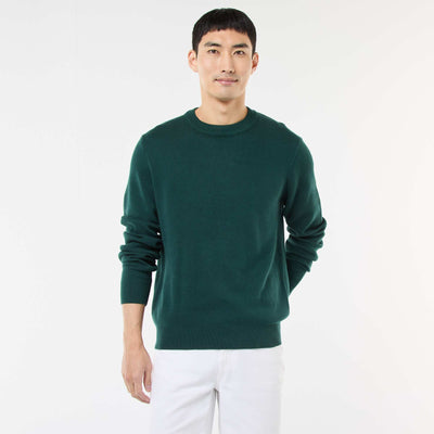 Plain Crew Neck Sweater GREEN