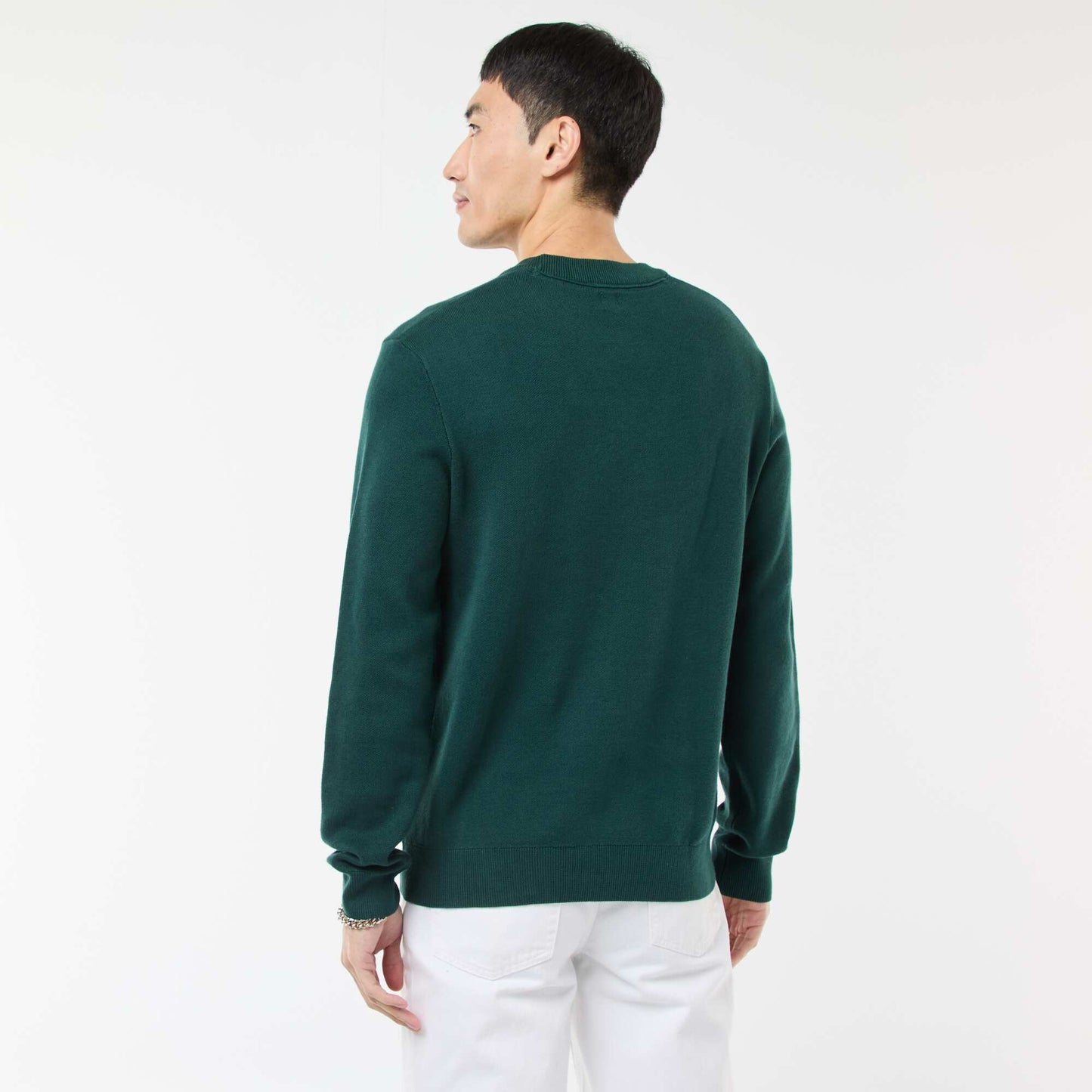 Plain Crew Neck Sweater GREEN