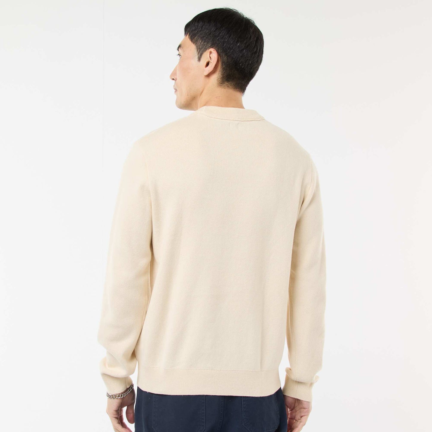 Plain Crew Neck Sweater WHITE