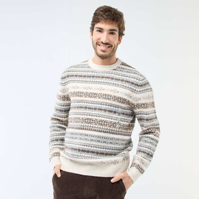 Chunky Jacquard Sweater BEIGE