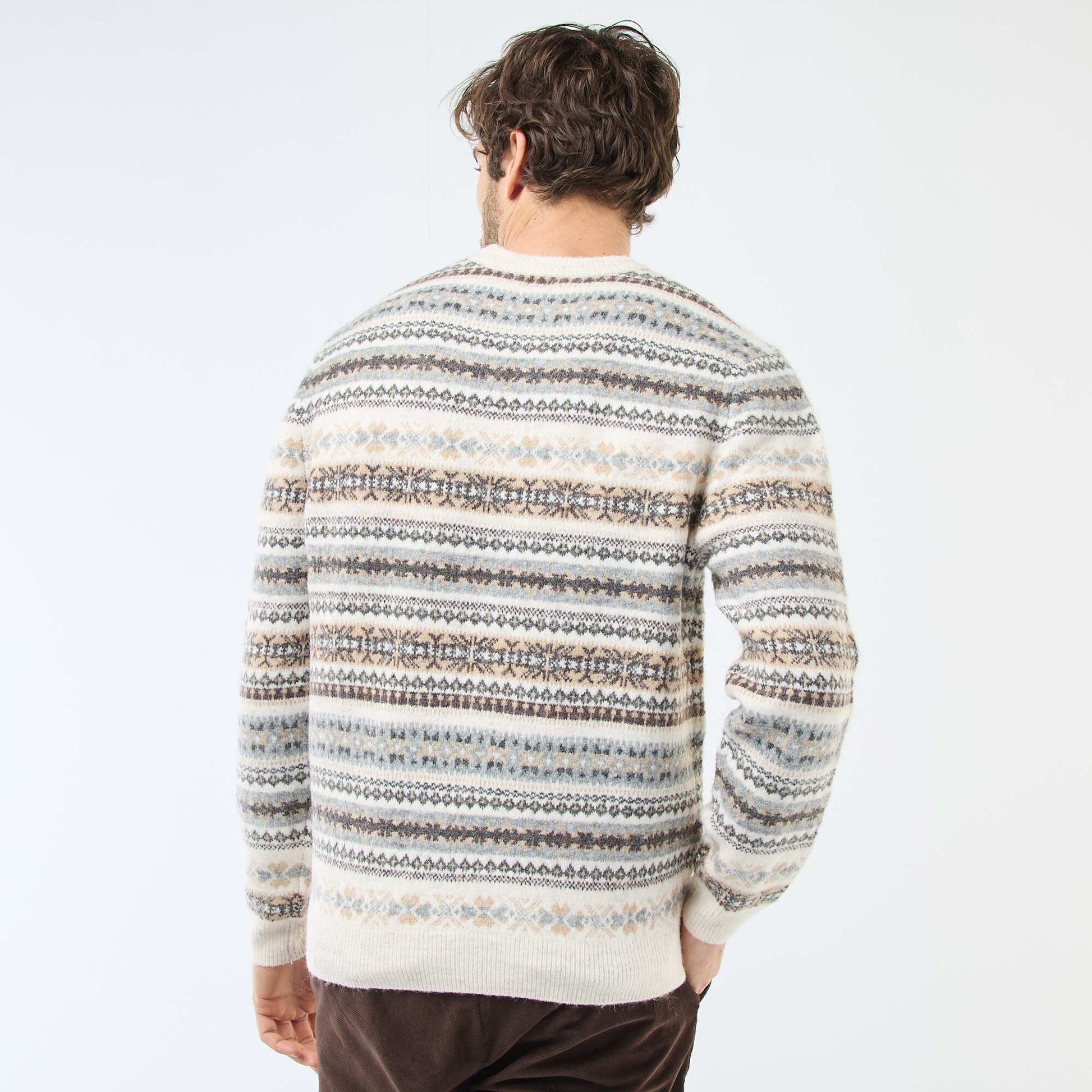 Chunky Jacquard Sweater BEIGE