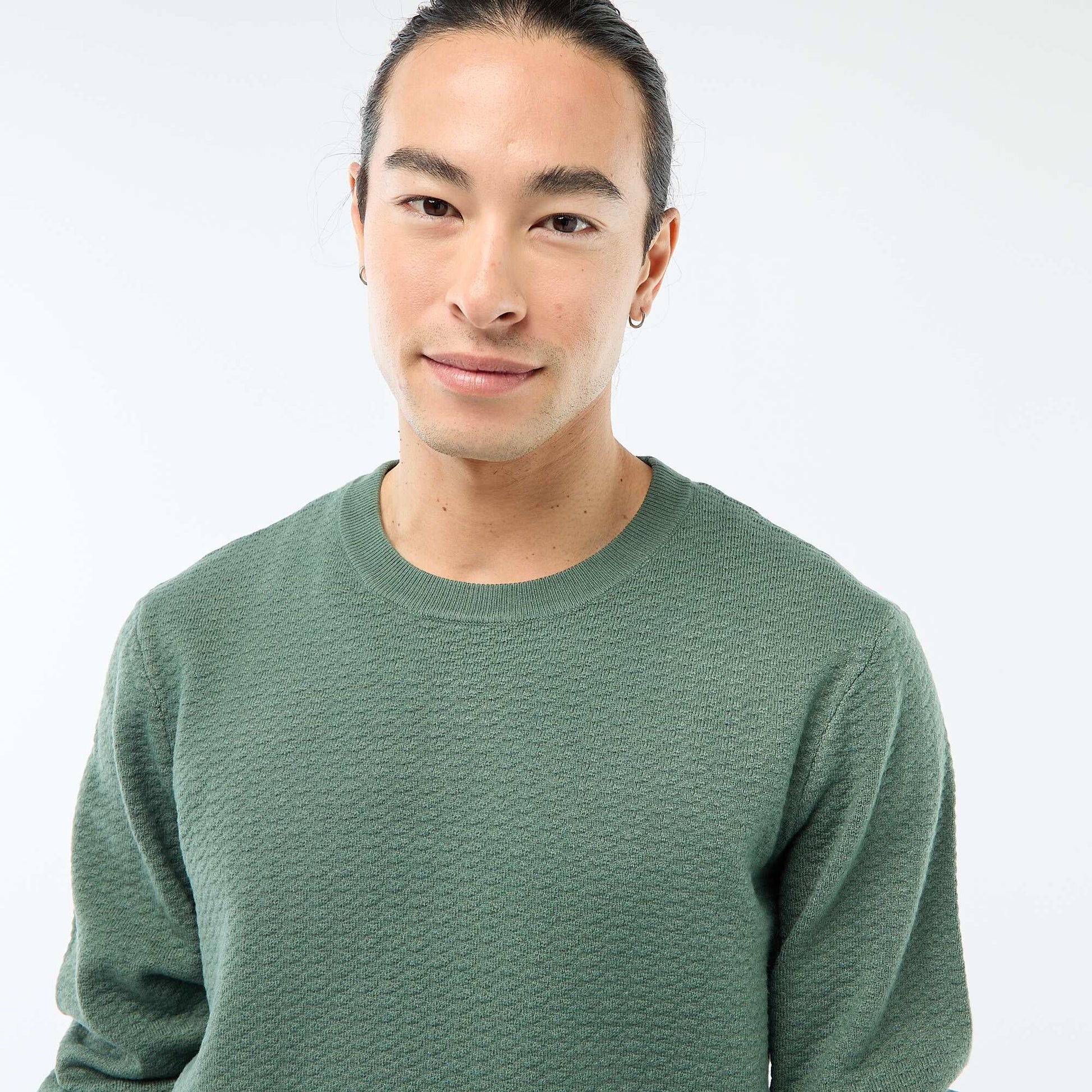 Textured Knit Sweater GREEN