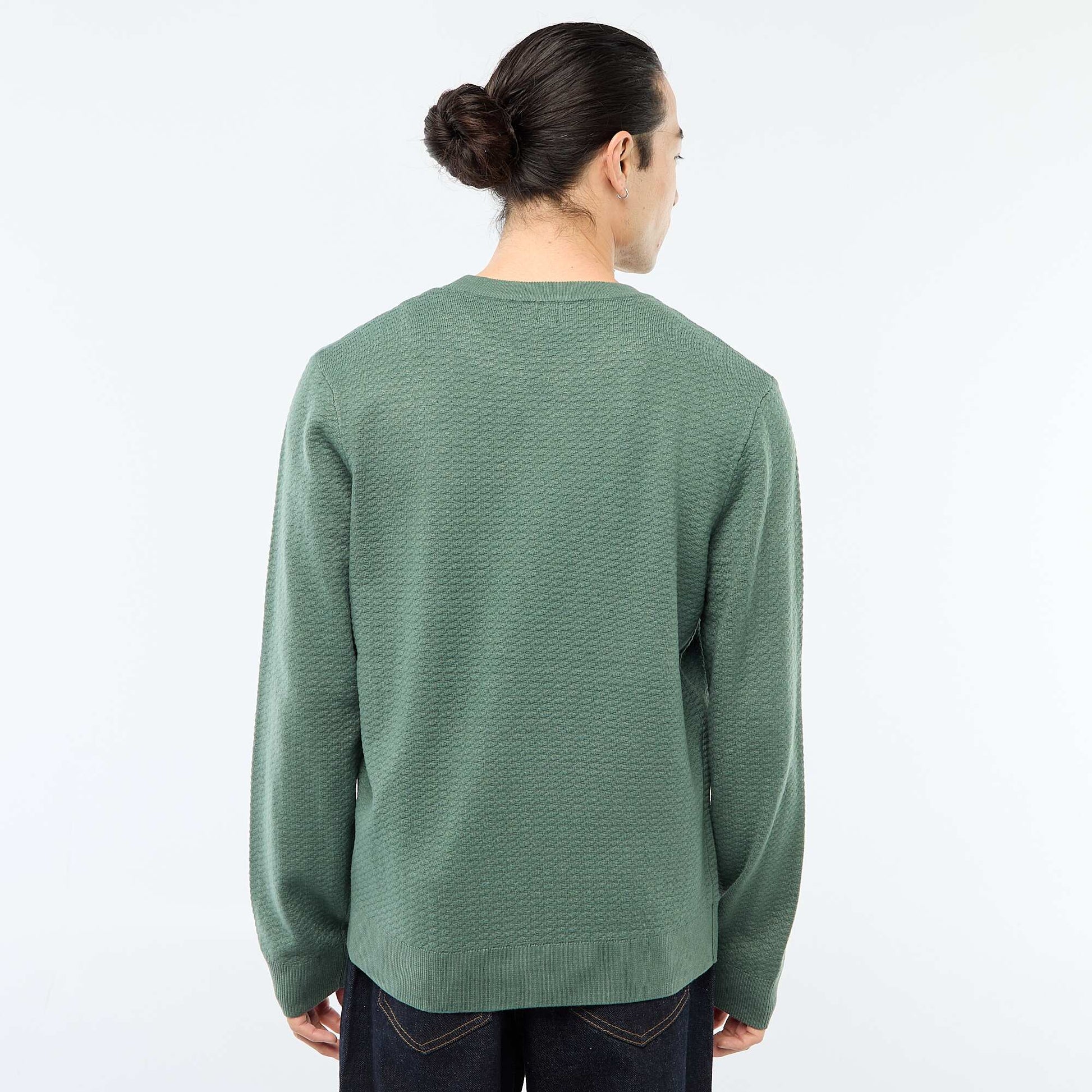 Textured Knit Sweater GREEN