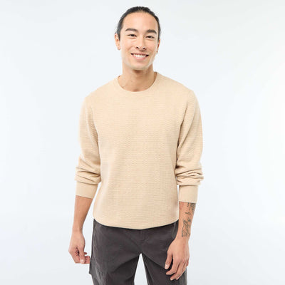 Textured Knit Sweater BEIGE