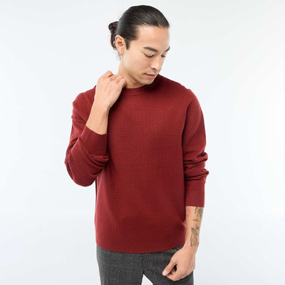 Textured Knit Sweater RED