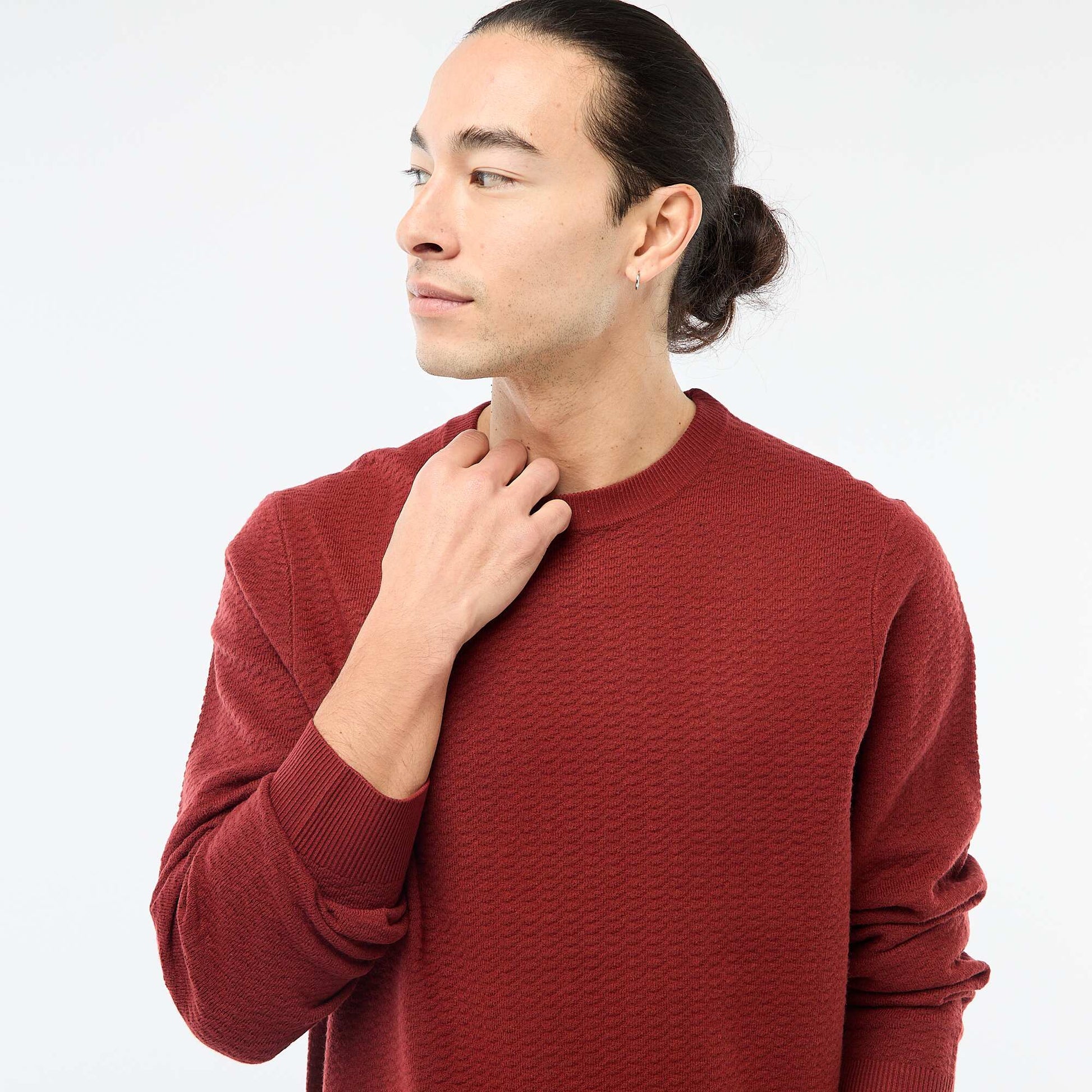 Textured Knit Sweater RED