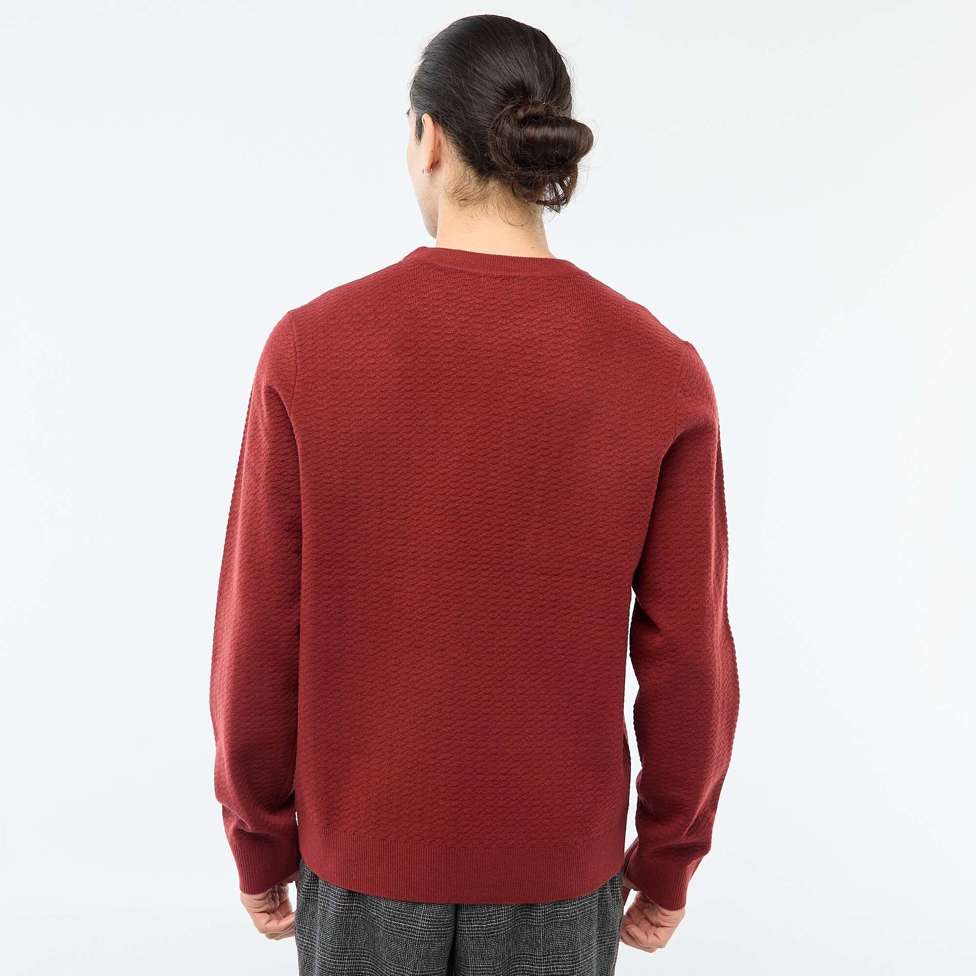 Textured Knit Sweater RED