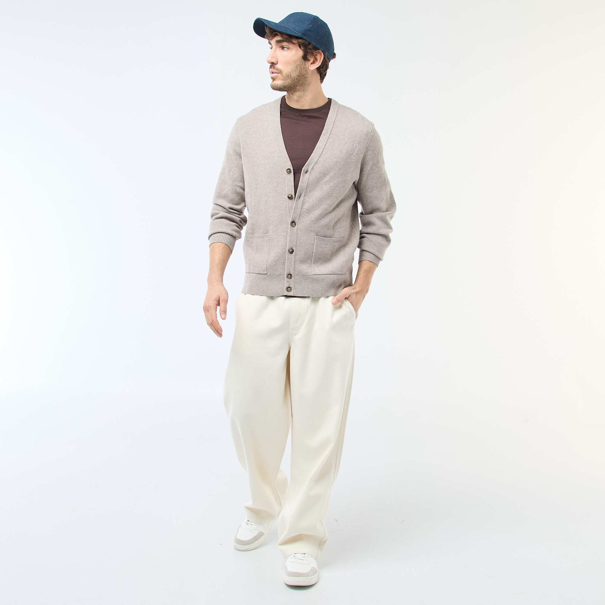 Solid Cardigan BEIGE