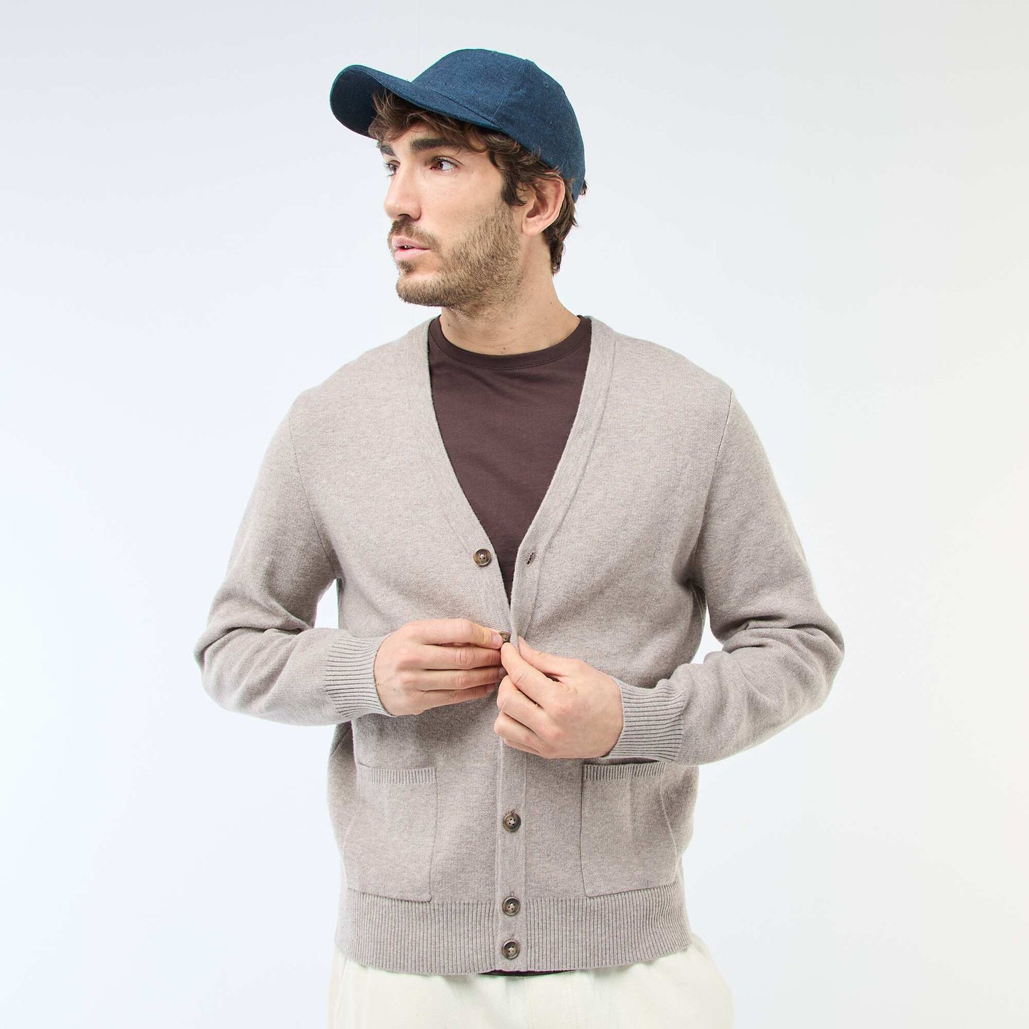 Solid Cardigan BEIGE
