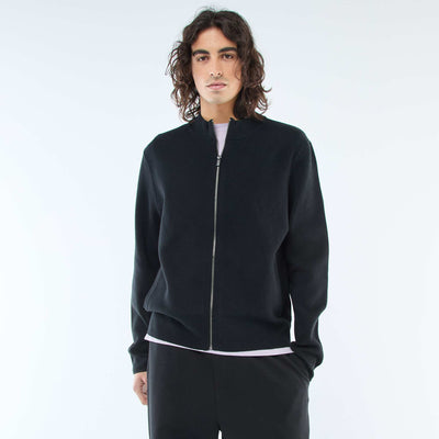 Warm Zip-Up High Neck Vest BLACK