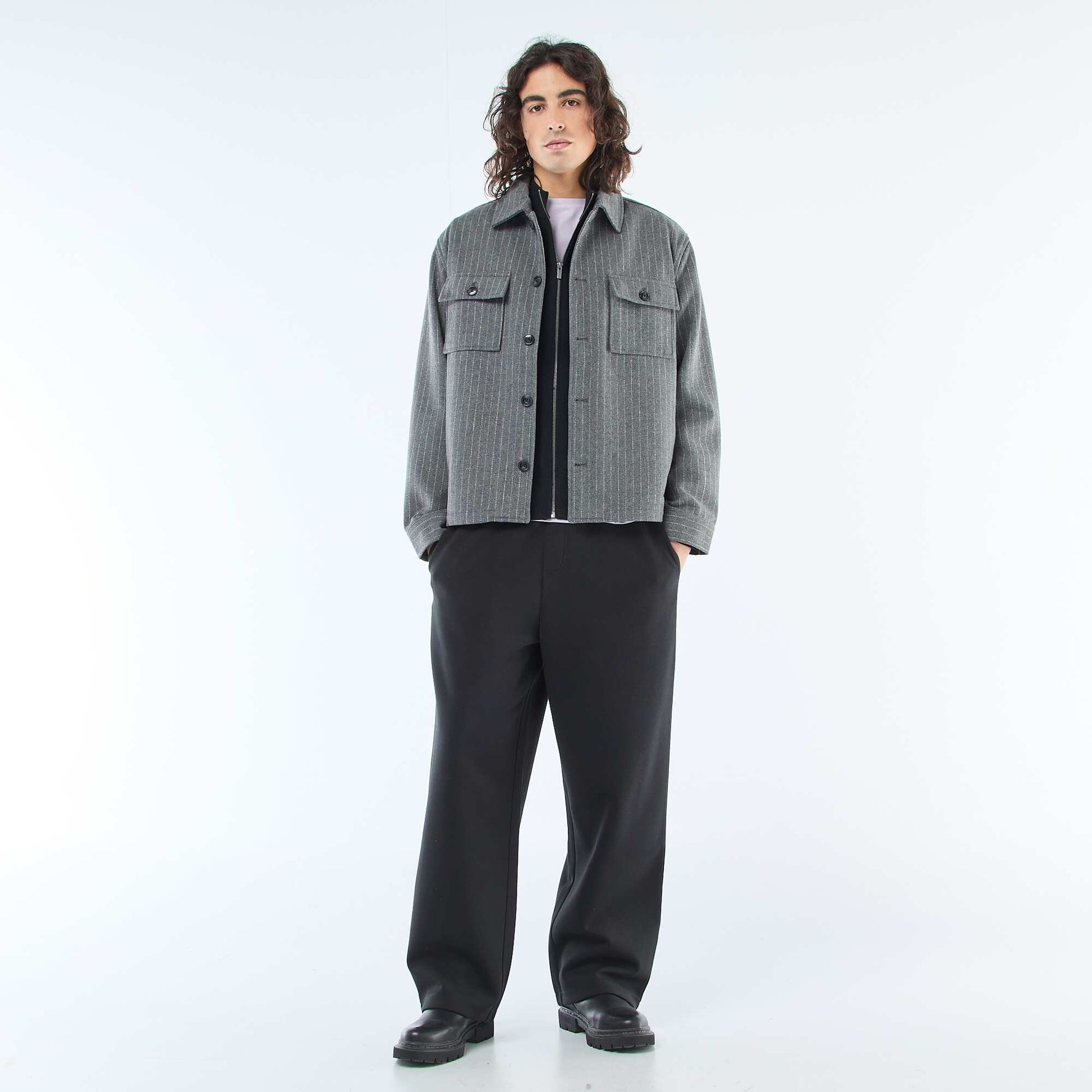 Warm Zip-Up High Neck Vest BLACK