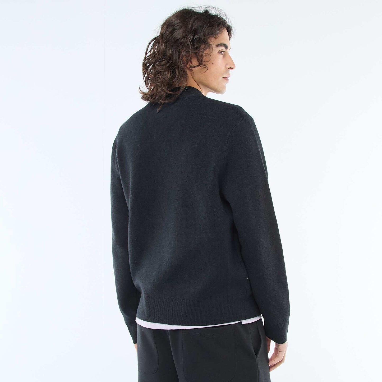 Warm Zip-Up High Neck Vest BLACK