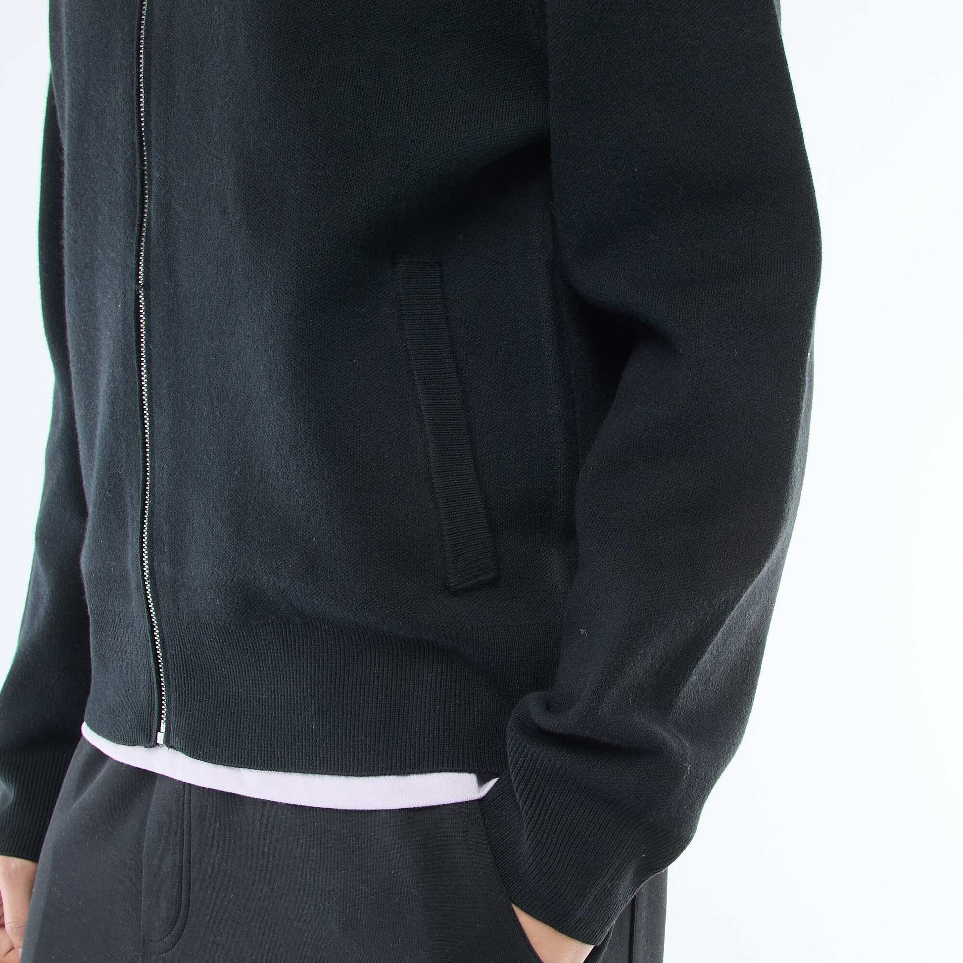 Warm Zip-Up High Neck Vest BLACK