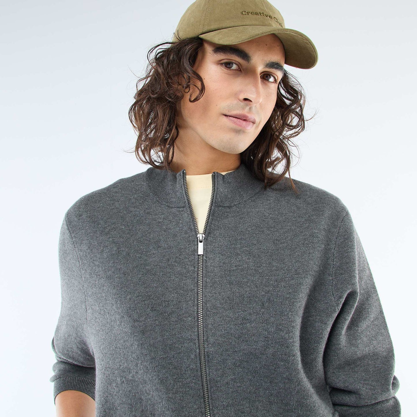 Warm Zip-Up High Neck Vest GREY