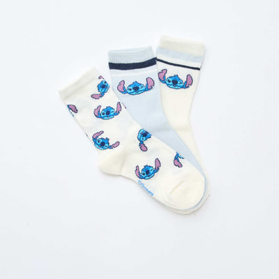 3-Pack of 'Stitch' Socks BLUE