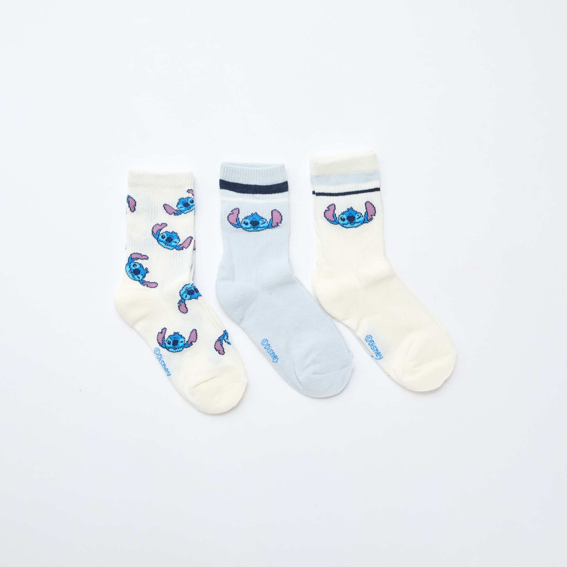 3-Pack of 'Stitch' Socks BLUE