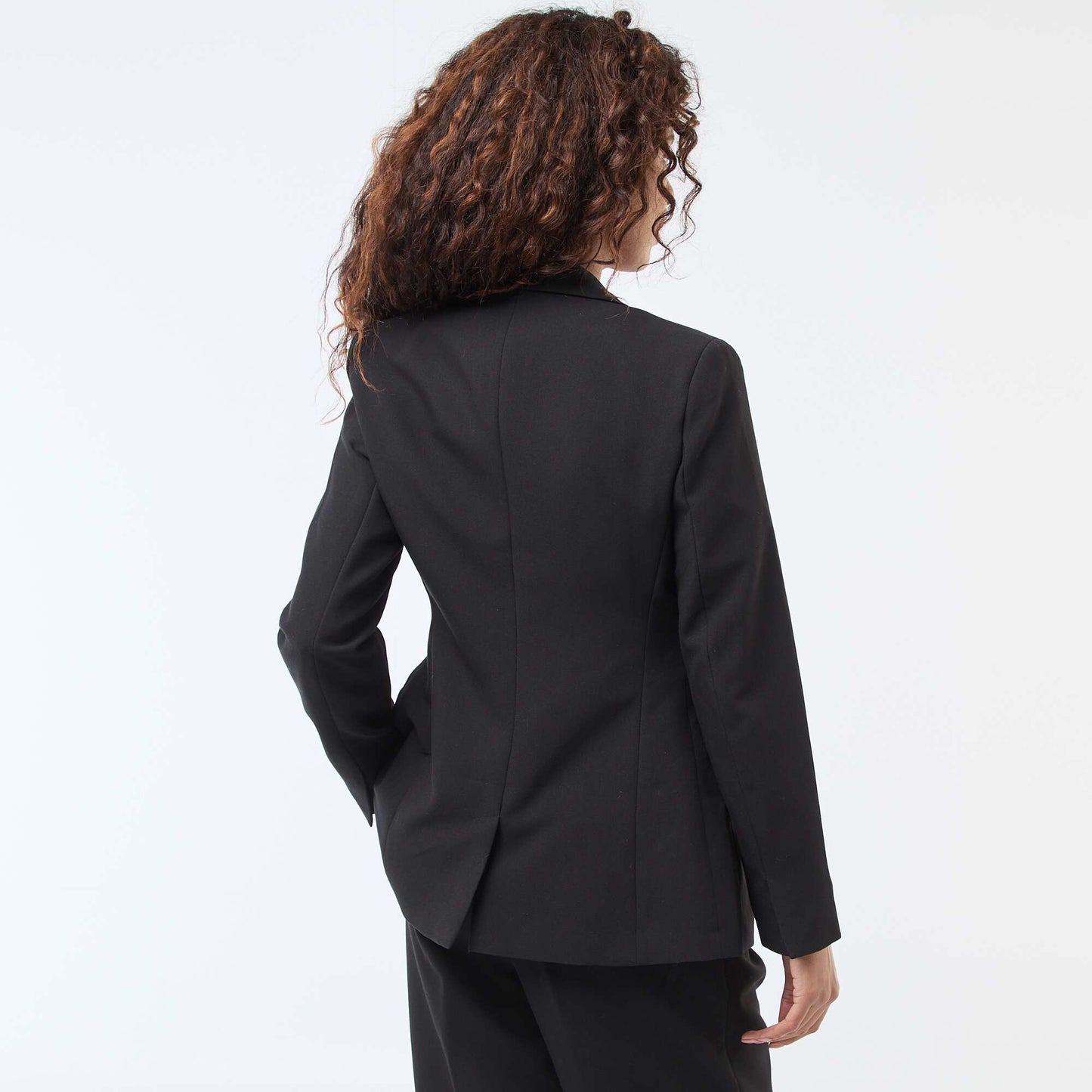Fitted Single-Button Blazer BLACK