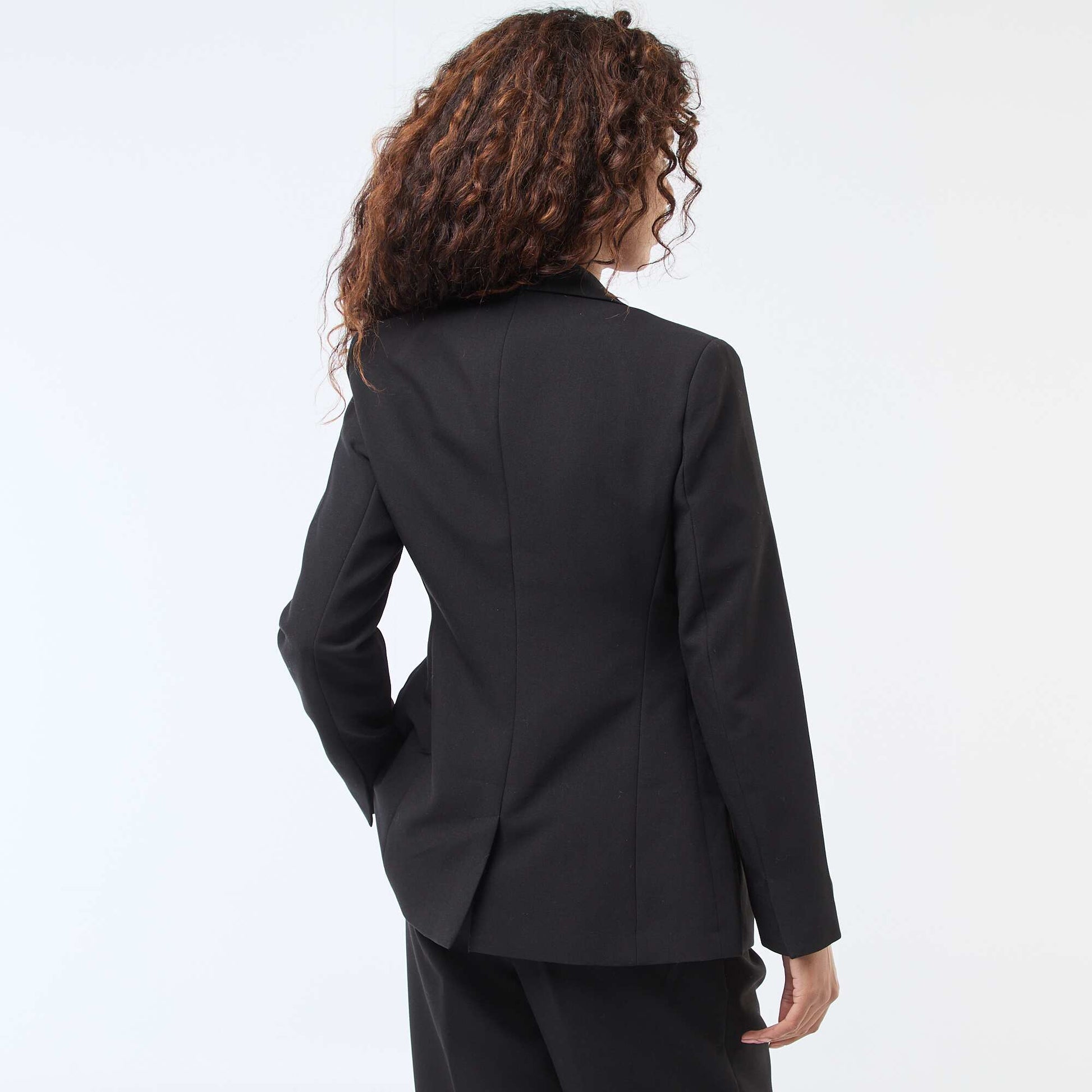 Fitted Single-Button Blazer BLACK