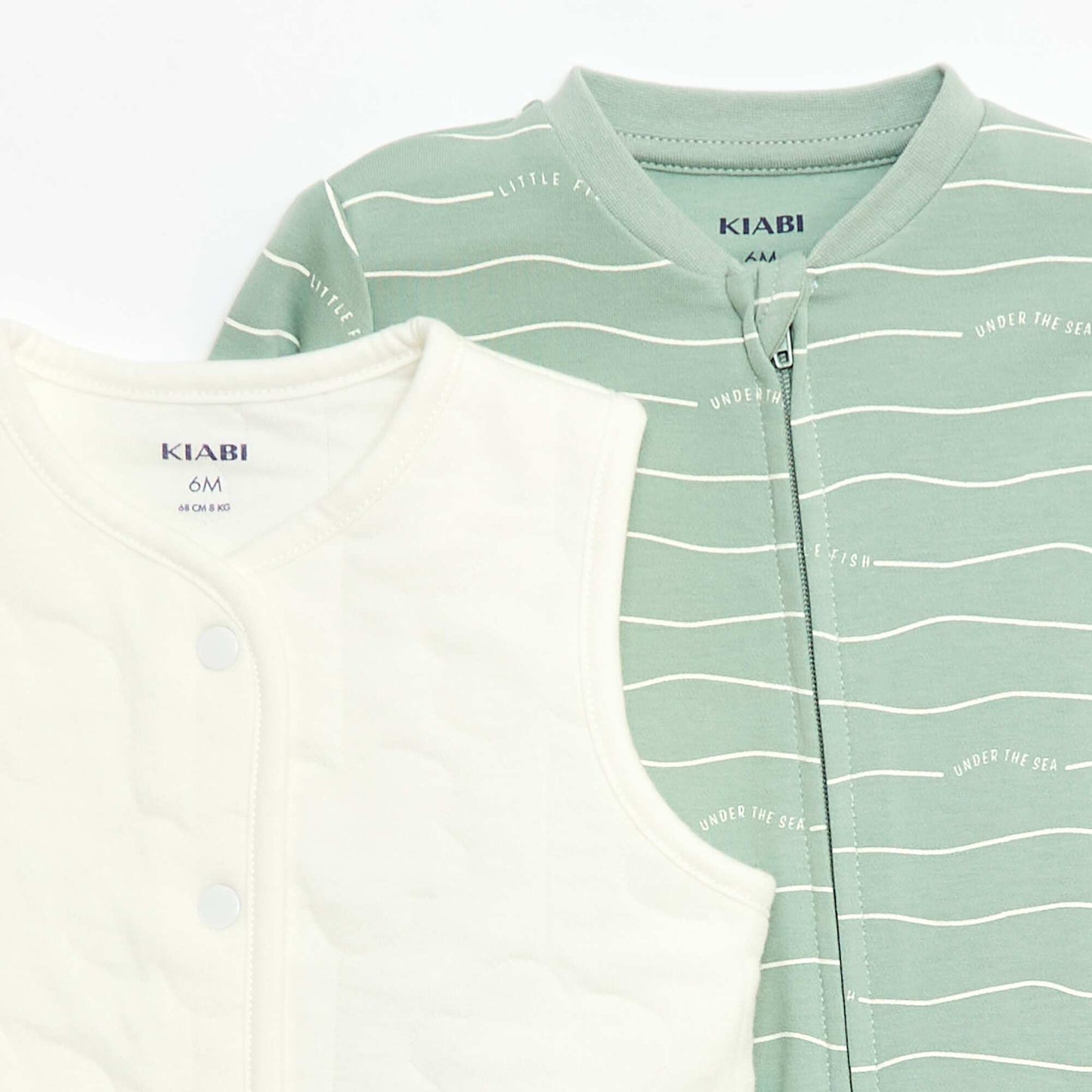 Sleepsuit + Quilted Vest Set GREEN