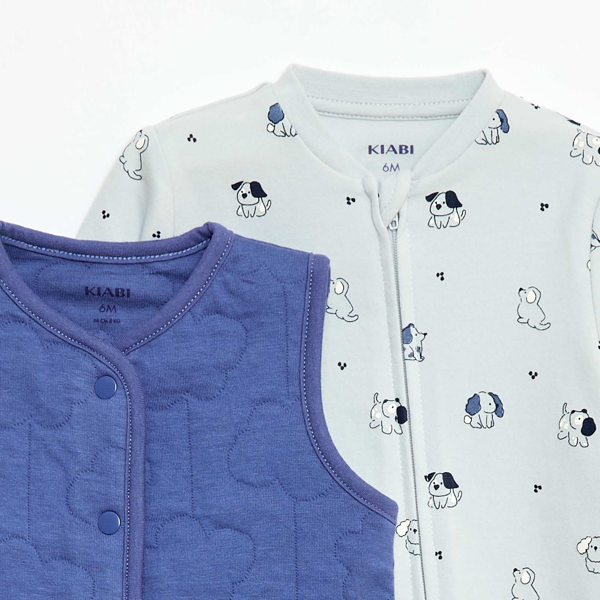 Sleepsuit + Quilted Vest Set BLUE