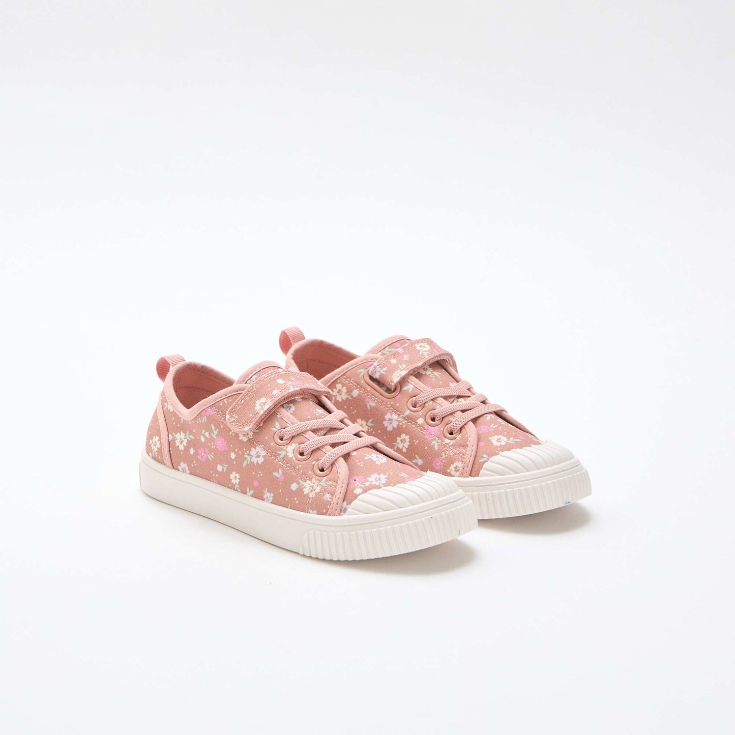 Checkerboard Print Canvas Sneakers PINK