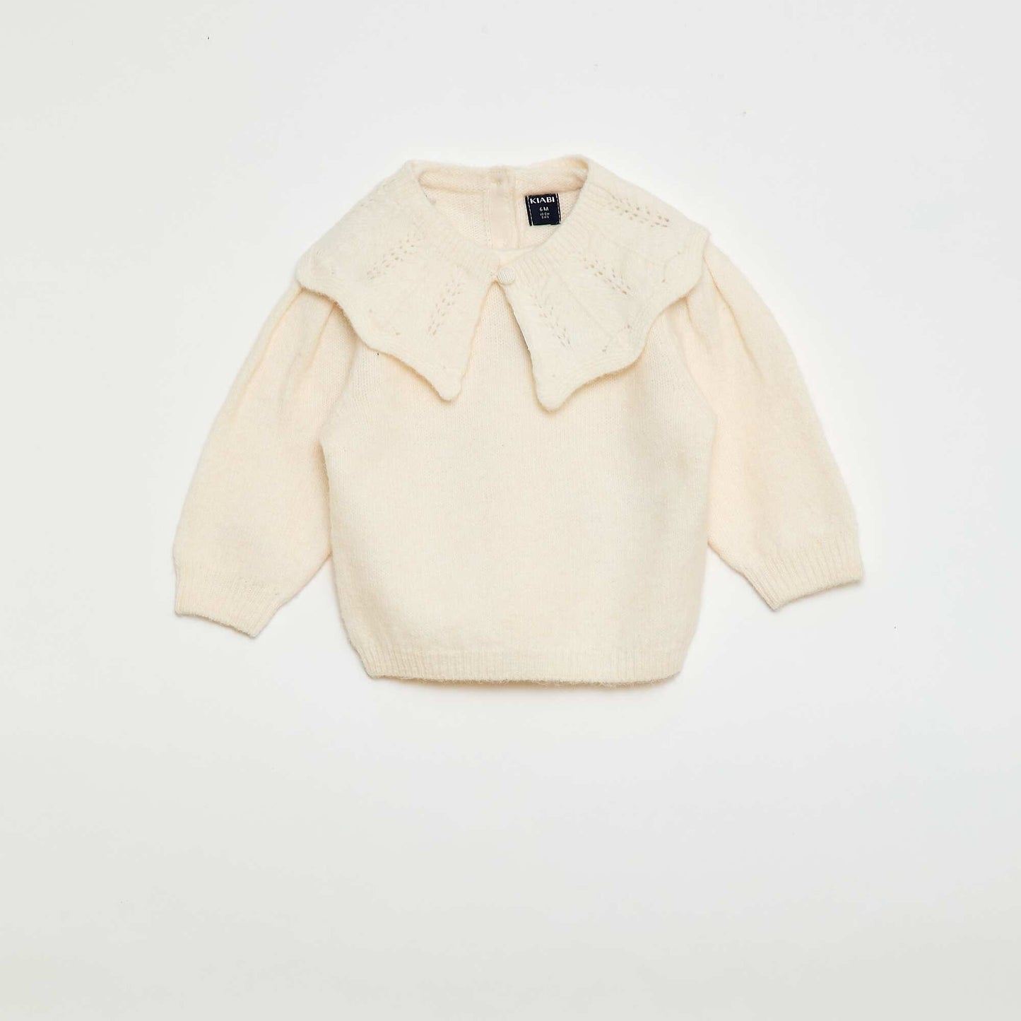 Knitted Sweater with Detachable Collar BEIGE