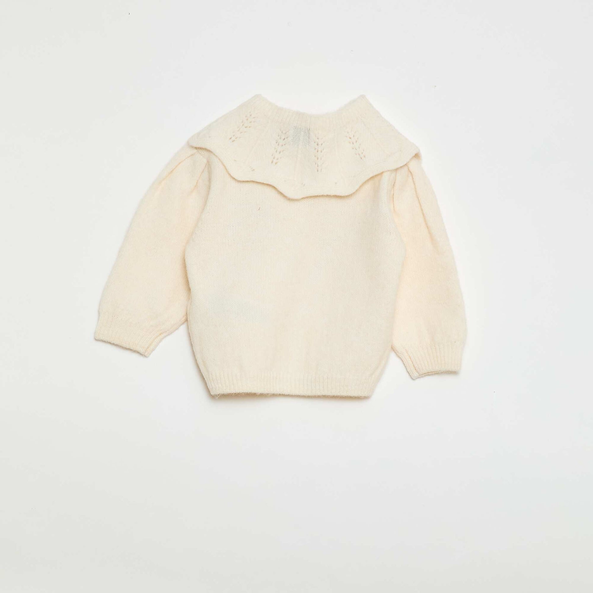 Knitted Sweater with Detachable Collar BEIGE