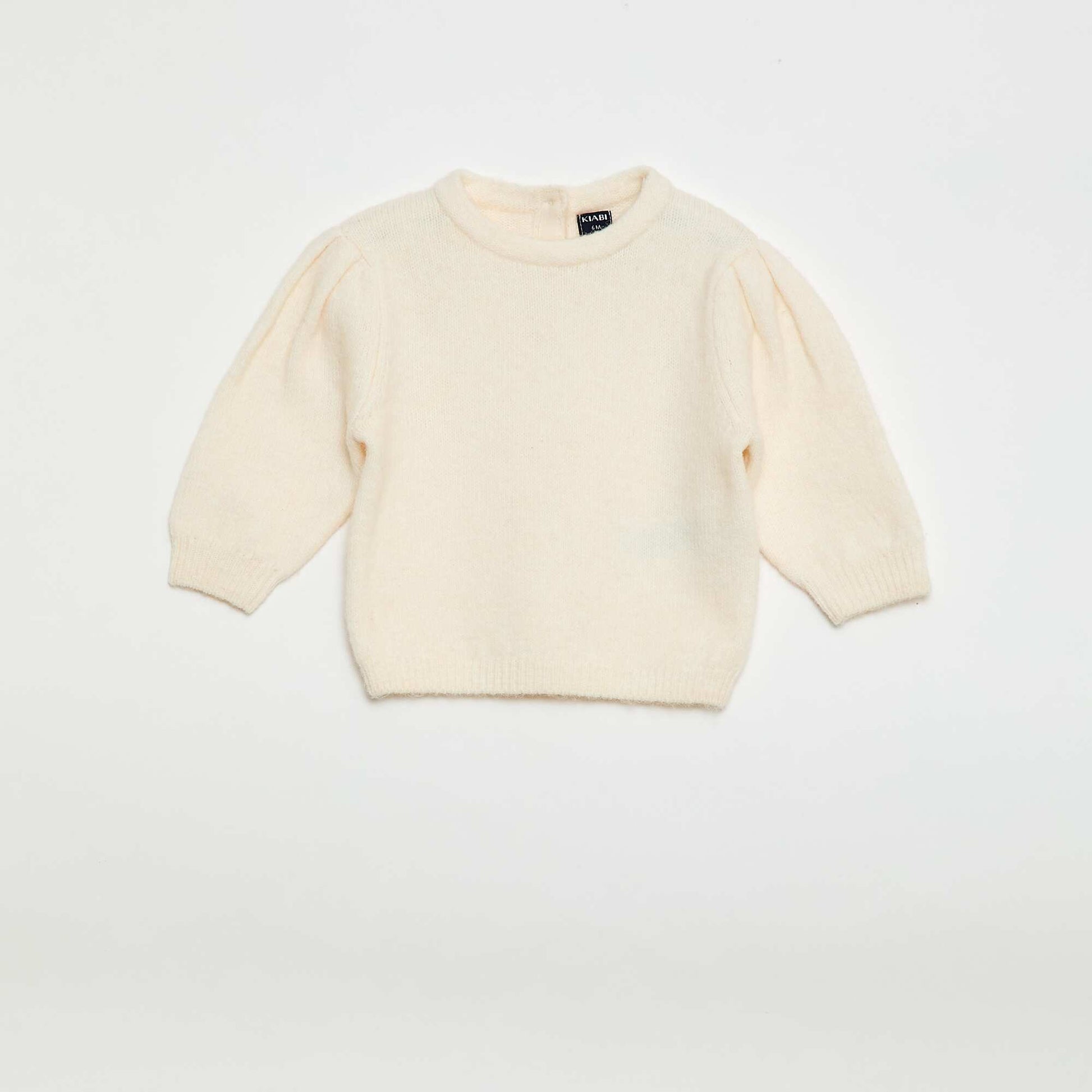 Knitted Sweater with Detachable Collar BEIGE