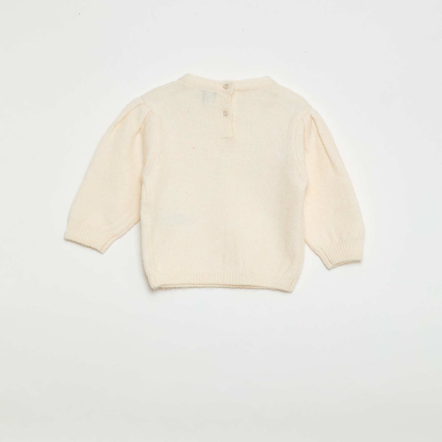 Knitted Sweater with Detachable Collar BEIGE