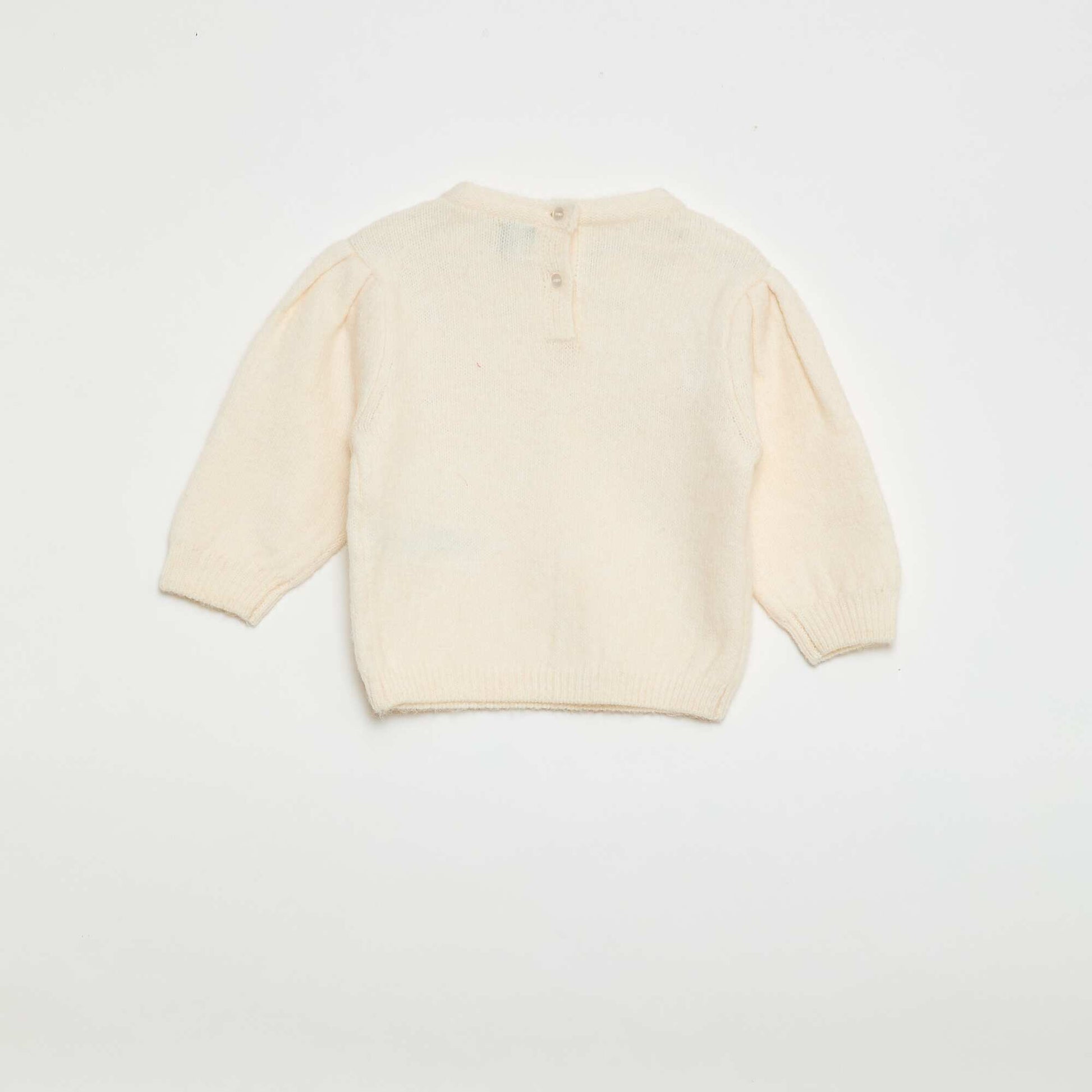 Knitted Sweater with Detachable Collar BEIGE