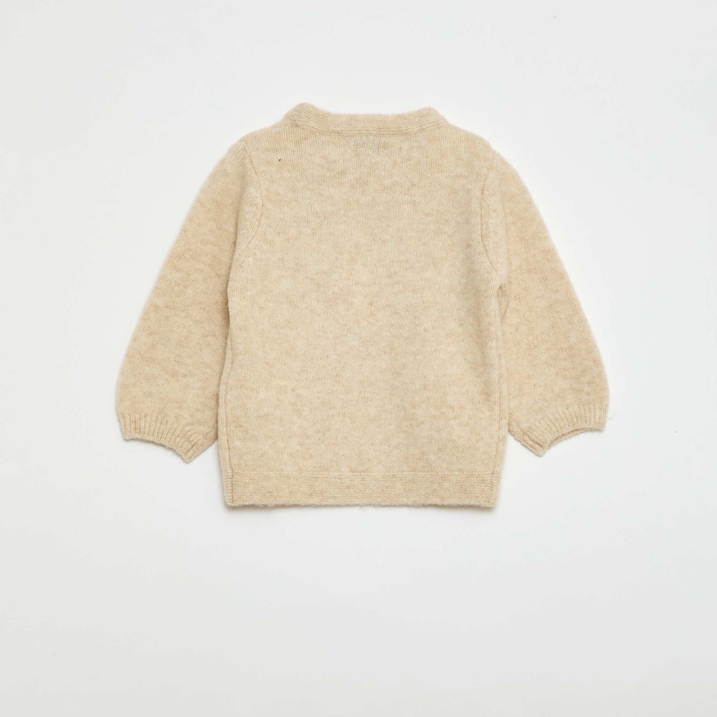 Knitted Sweater with Embroidery BEIGE
