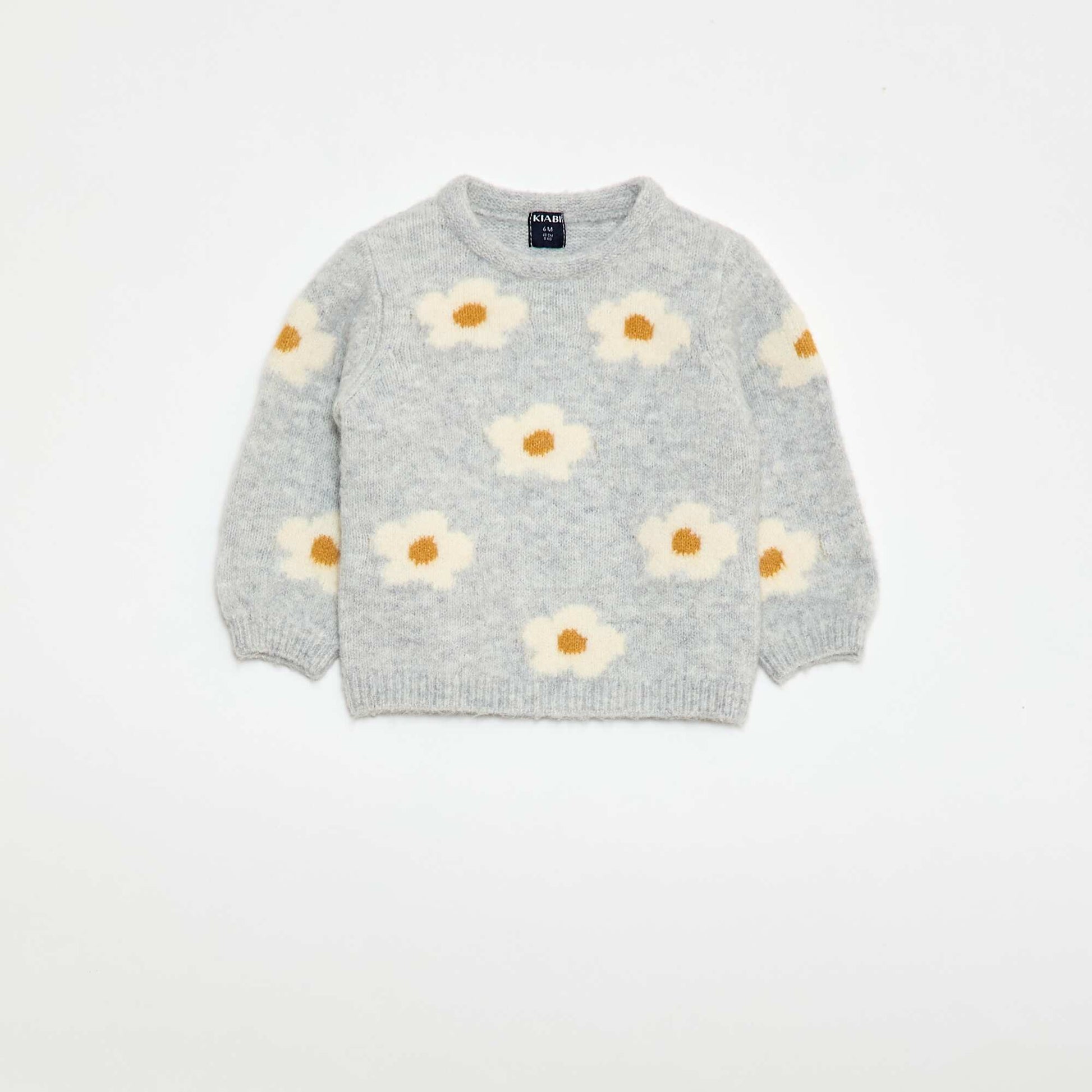 Patterned Knit Sweater GREY