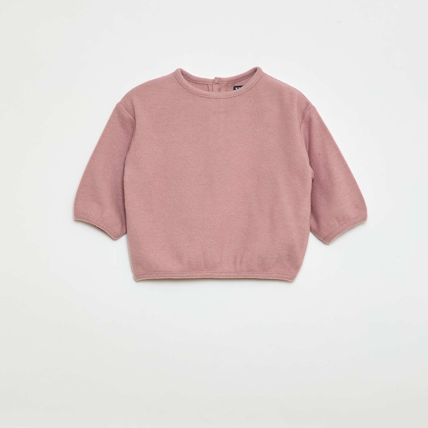 Buttoned Neck Plush Knit Sweater Set BEIGE