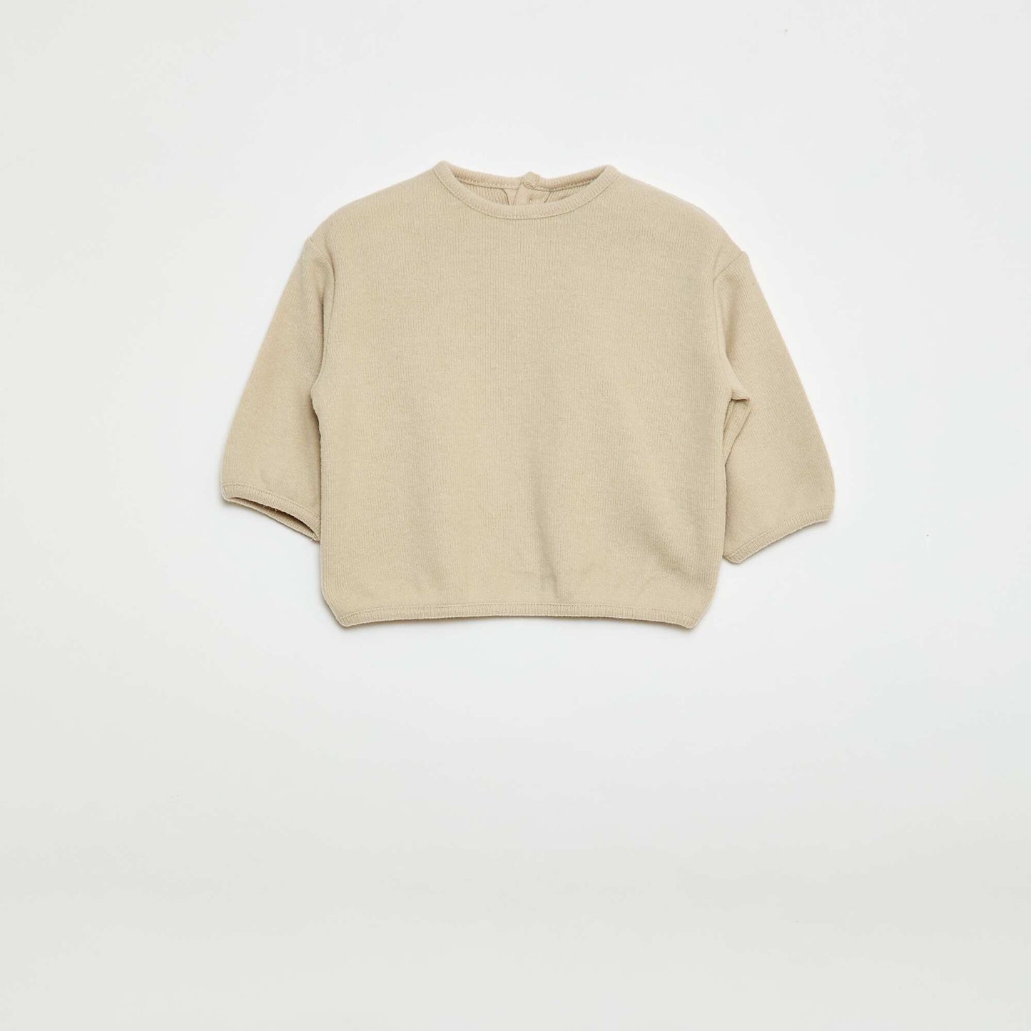 Cozy Knit Sweater Set with Buttoned Collar GREY