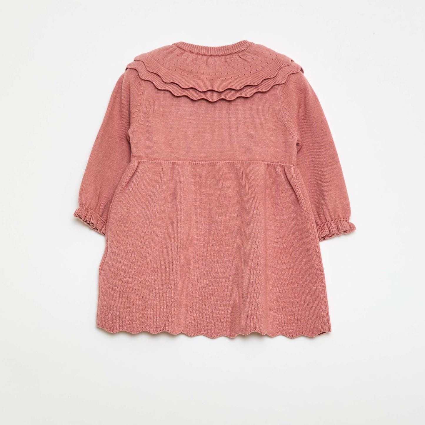 Knit Dress with Peter Pan Collar PINK